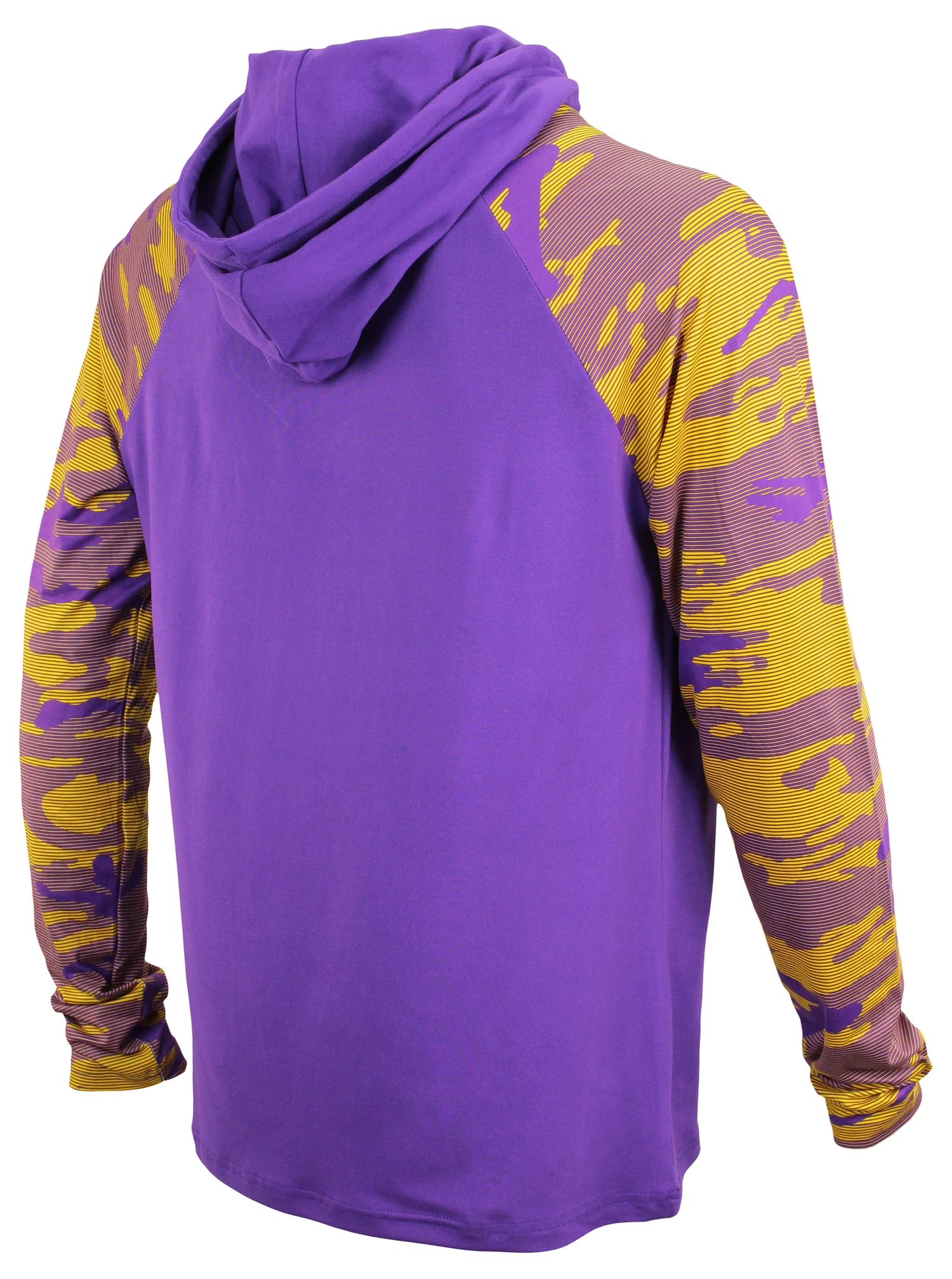 Zubaz NFL Men's Camo Line Sleeves Lightweight 1/4 Zip Color Block Hoodie, MINNESOTA VIKINGS - Image 3