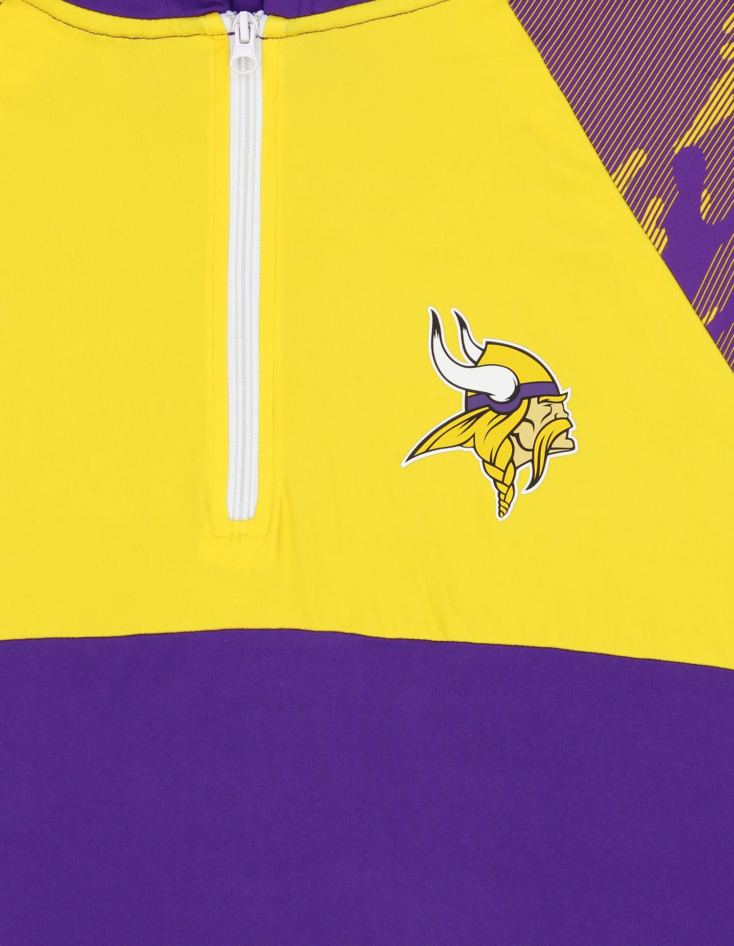 Zubaz NFL Men's Camo Line Sleeves Lightweight 1/4 Zip Color Block Hoodie, MINNESOTA VIKINGS - Image 4