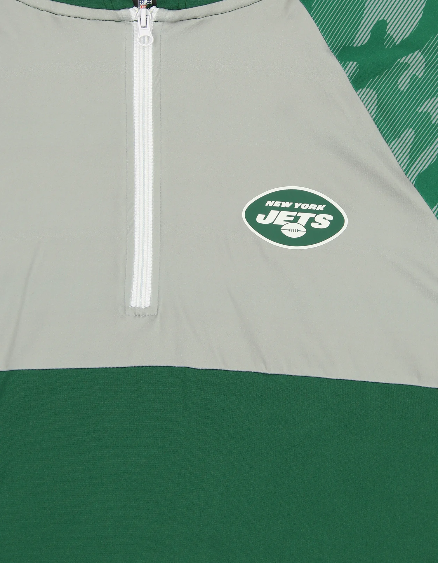 Zubaz NFL Men's Camo Line Sleeves Lightweight 1/4 Zip Color Block Hoodie, NEW YORK JETS - Image 4