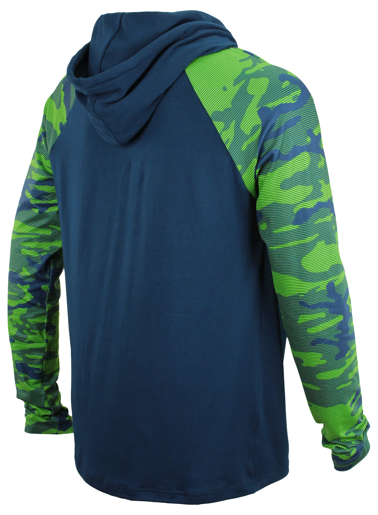 Zubaz NFL Men's Camo Line Sleeves Lightweight 1/4 Zip Color Block Hoodie, SEATTLE SEAHAWKS - Image 3