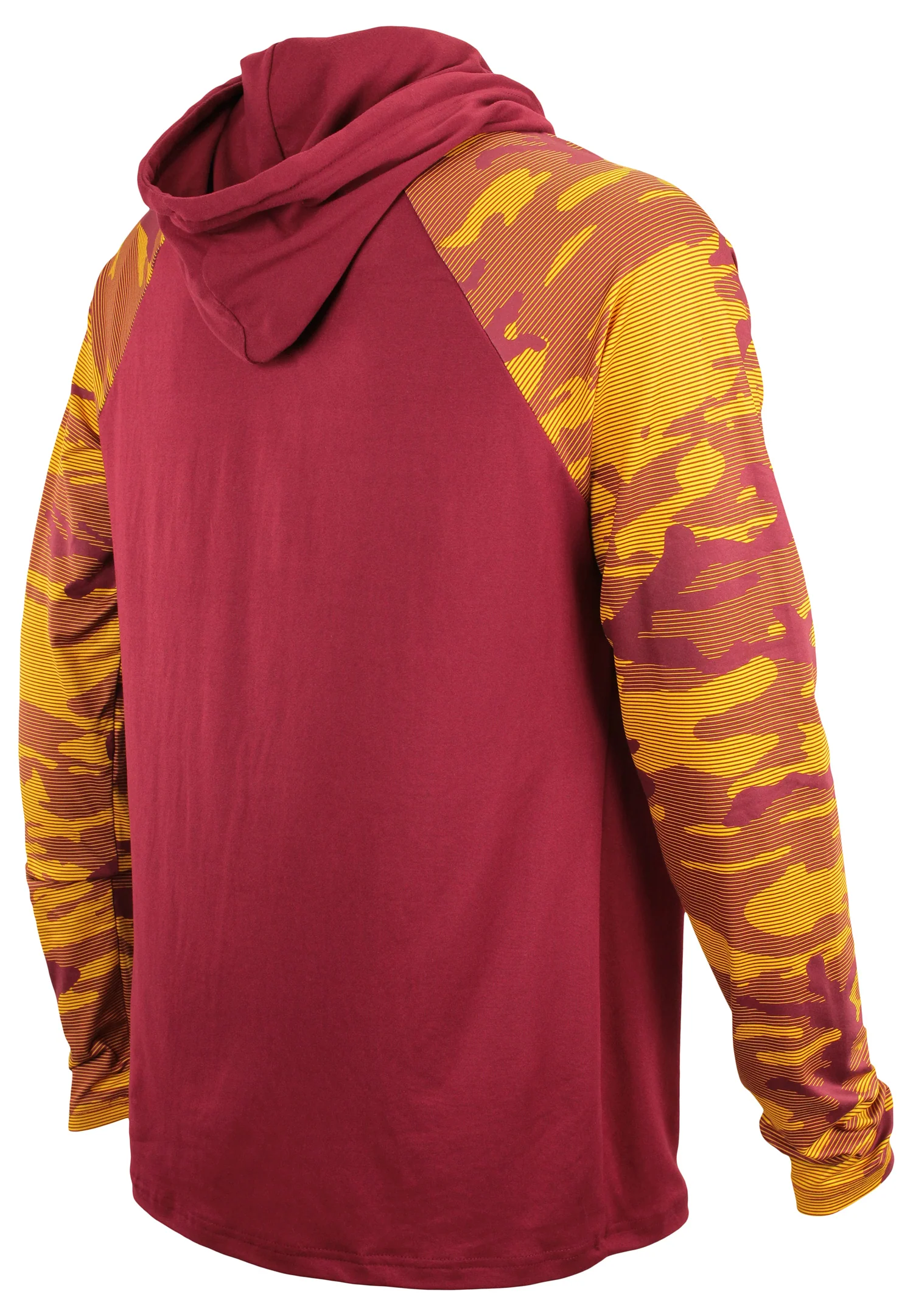 Zubaz NFL Men's Camo Line Sleeves Lightweight 1/4 Zip Color Block Hoodie, WASHINGTON COMMANDERS - Image 3