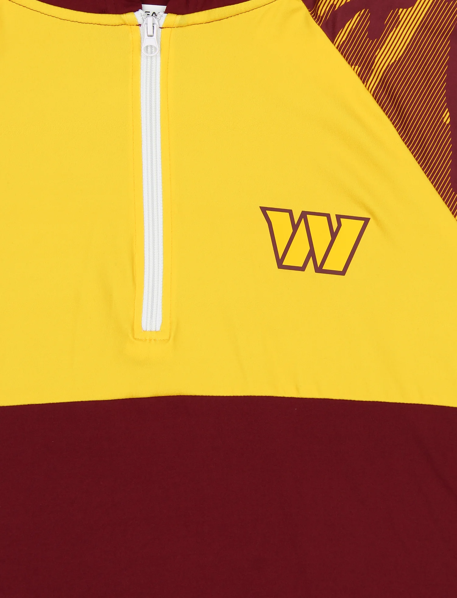 Zubaz NFL Men's Camo Line Sleeves Lightweight 1/4 Zip Color Block Hoodie, WASHINGTON COMMANDERS - Image 4