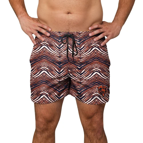 Zubaz NFL Men's Chicago Bears Exclusive 5.5 Inch Swim Trunk