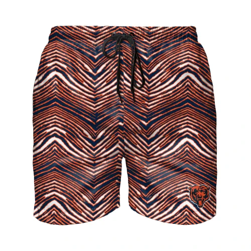 Zubaz NFL Men's Chicago Bears Exclusive 5.5 Inch Swim Trunk - Image 3