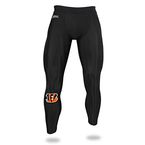Zubaz NFL Men's Cincinnati Bengals Active Performance Compression Black Leggings - Image 4