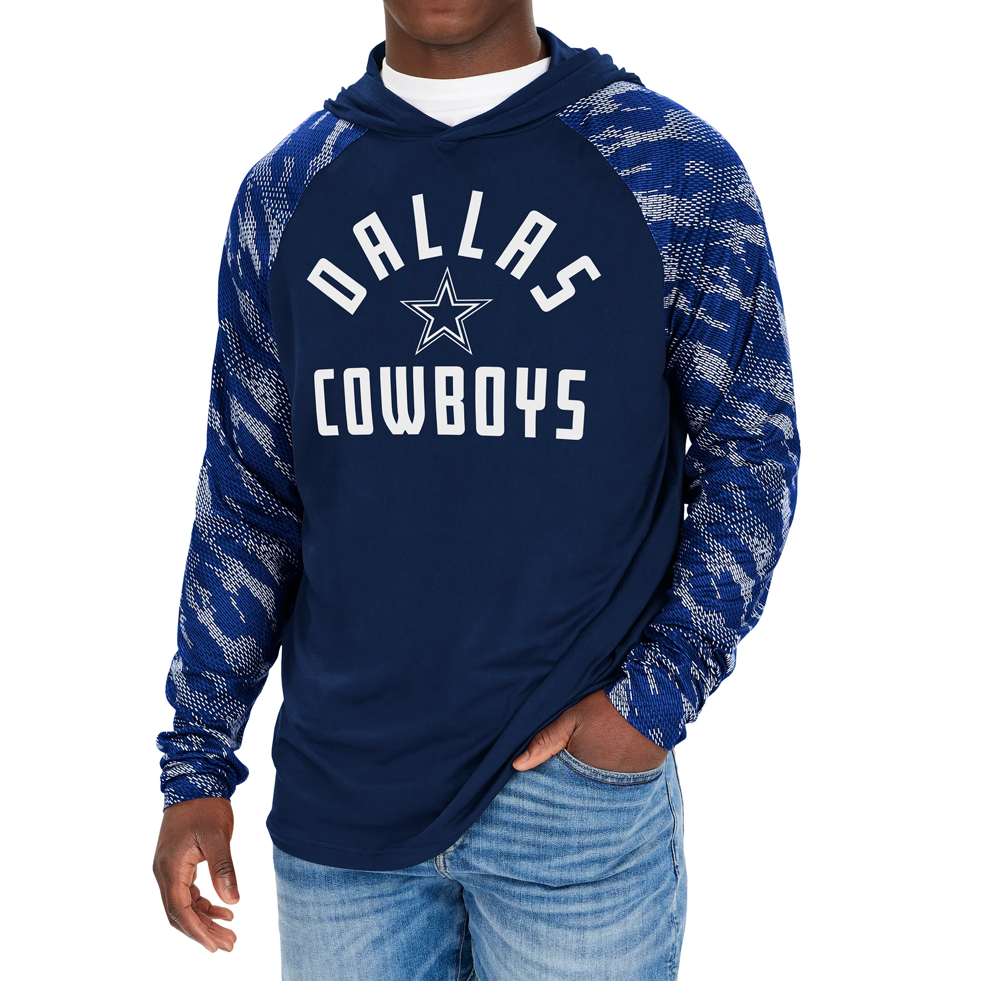 Zubaz NFL Men's Dallas Cowboys Viper Print Pullover Hooded Sweatshirt - Image 3
