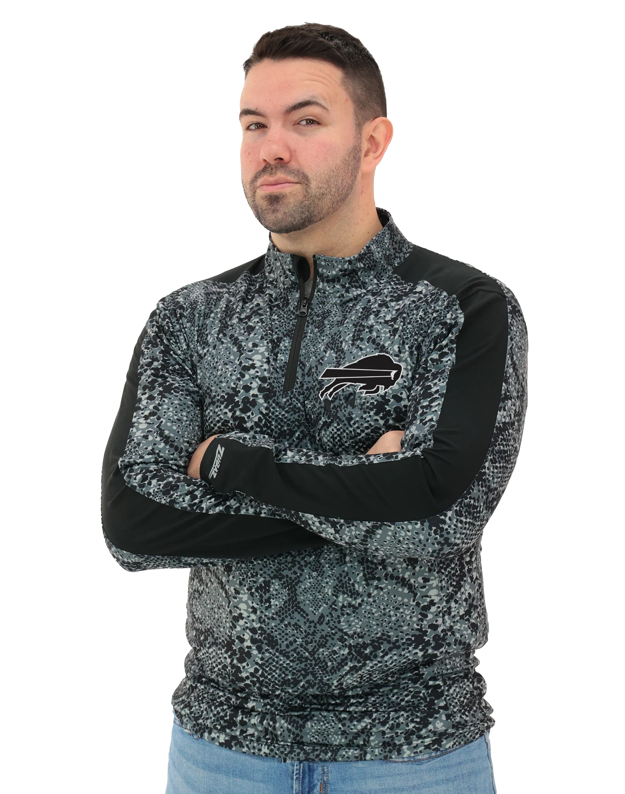 Zubaz NFL Men's Elevated Tonal Post 1/4 Zip, BUFFALO BILLS - Image 55