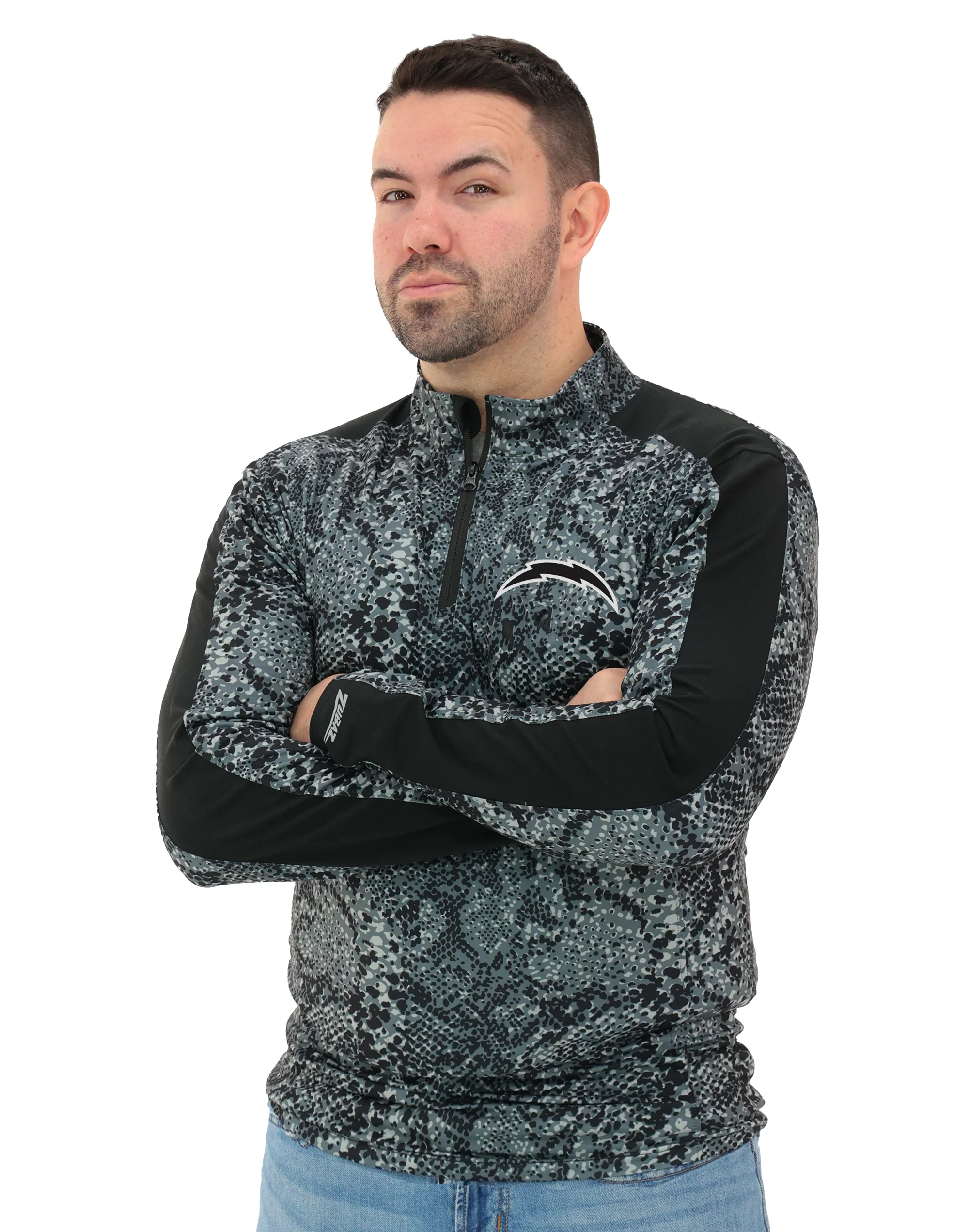 Zubaz NFL Men's Elevated Tonal Post 1/4 Zip, LOS ANGELES CHARGERS - Image 31