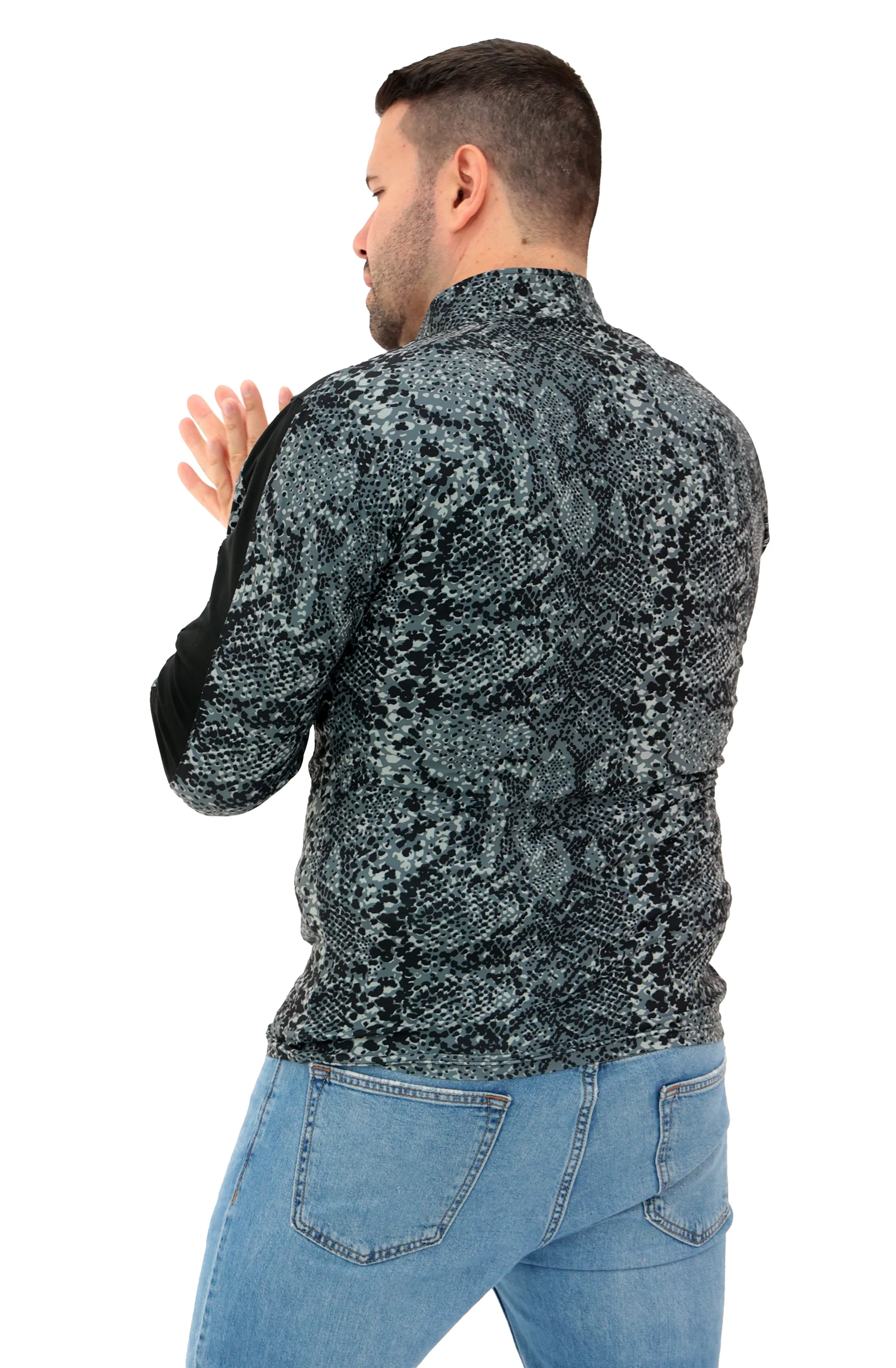 Zubaz NFL Men's Elevated Tonal Post 1/4 Zip, LOS ANGELES RAMS - Image 4