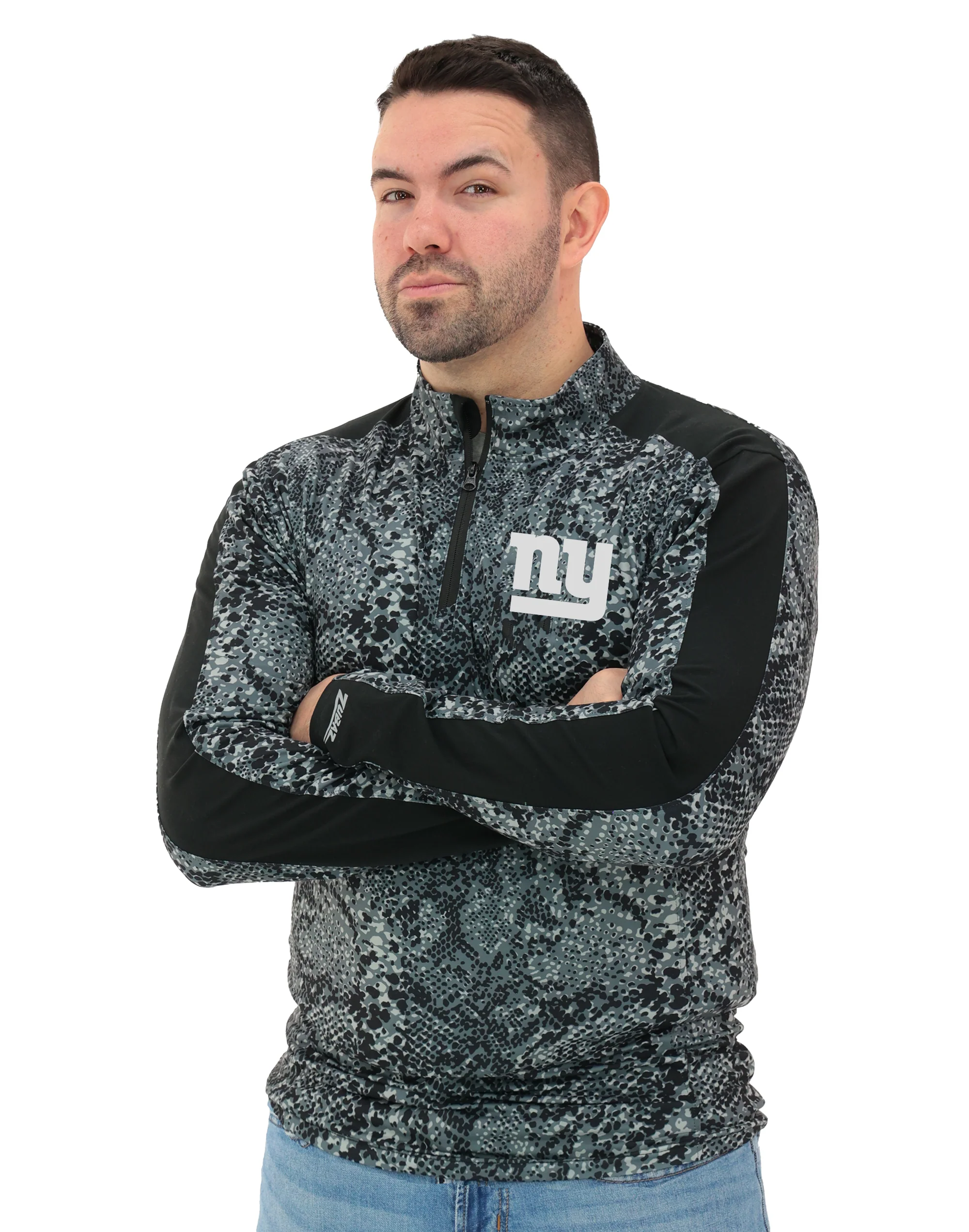 Zubaz NFL   Men's Elevated Tonal Post 1/4 Zip, NEW YORK GIANTS - Image 31