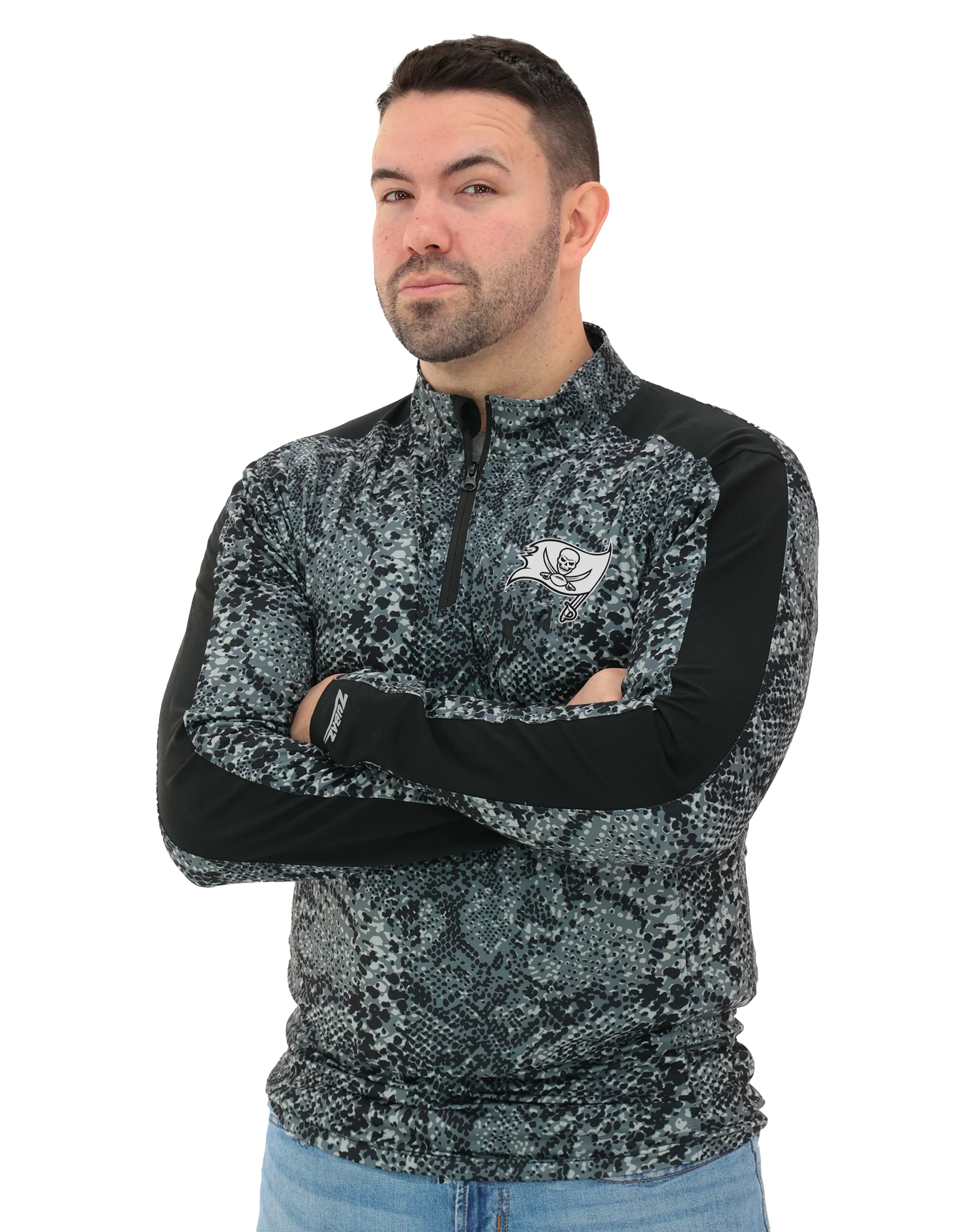 Zubaz NFL Men's Elevated Tonal Post 1/4 Zip, TAMPA BAY BUCCANEERS - Image 19