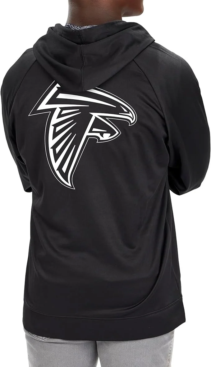 Zubaz NFL Men's Established Viper Hood Liner Full Zip Raglan Hoodie, ATLANTA FALCONS - Image 2
