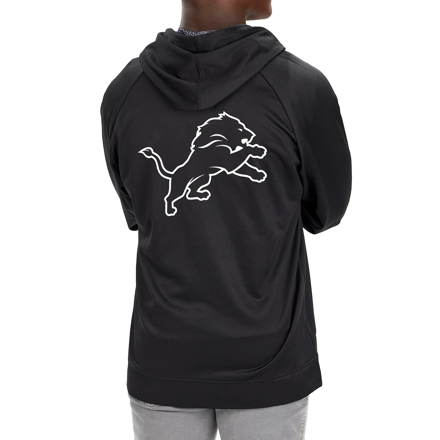 Zubaz NFL Men's Established Viper Hood Liner Full Zip Raglan Hoodie, DETROIT LIONS - Image 6