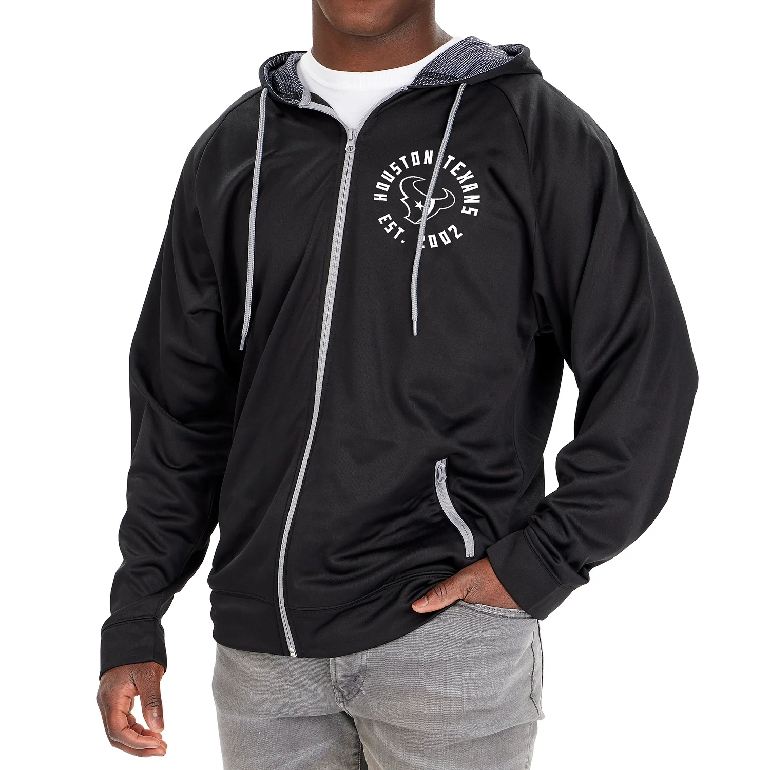 Zubaz NFL   Men's Established Viper Hood Liner Full Zip Raglan Hoodie, HOUSTON TEXANS - Image 19