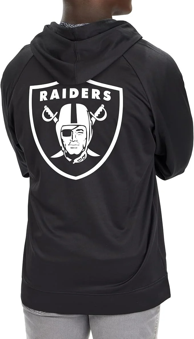 Zubaz NFL Men's Established Viper Hood Liner Full Zip Raglan Hoodie, LAS VEGAS RAIDERS - Image 3