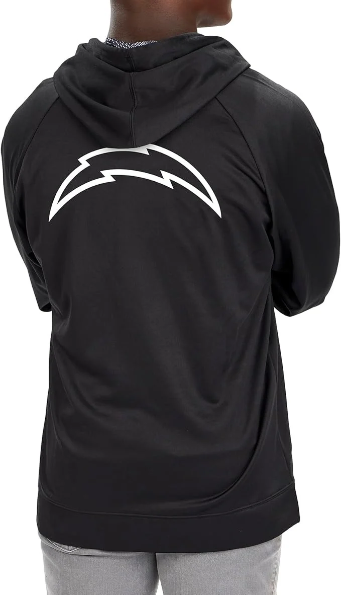Zubaz NFL Men's Established Viper Hood Liner Full Zip Raglan Hoodie, LOS ANGELES CHARGERS - Image 3