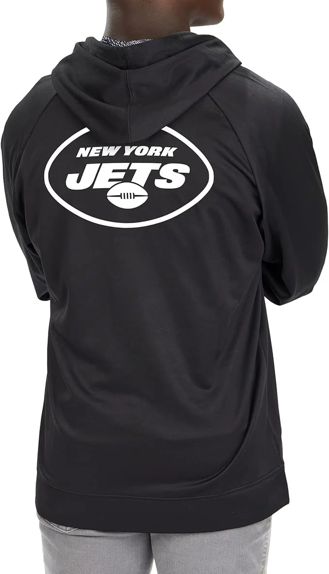 Zubaz NFL Men's Established Viper Hood Liner Full Zip Raglan Hoodie, NEW YORK JETS - Image 3