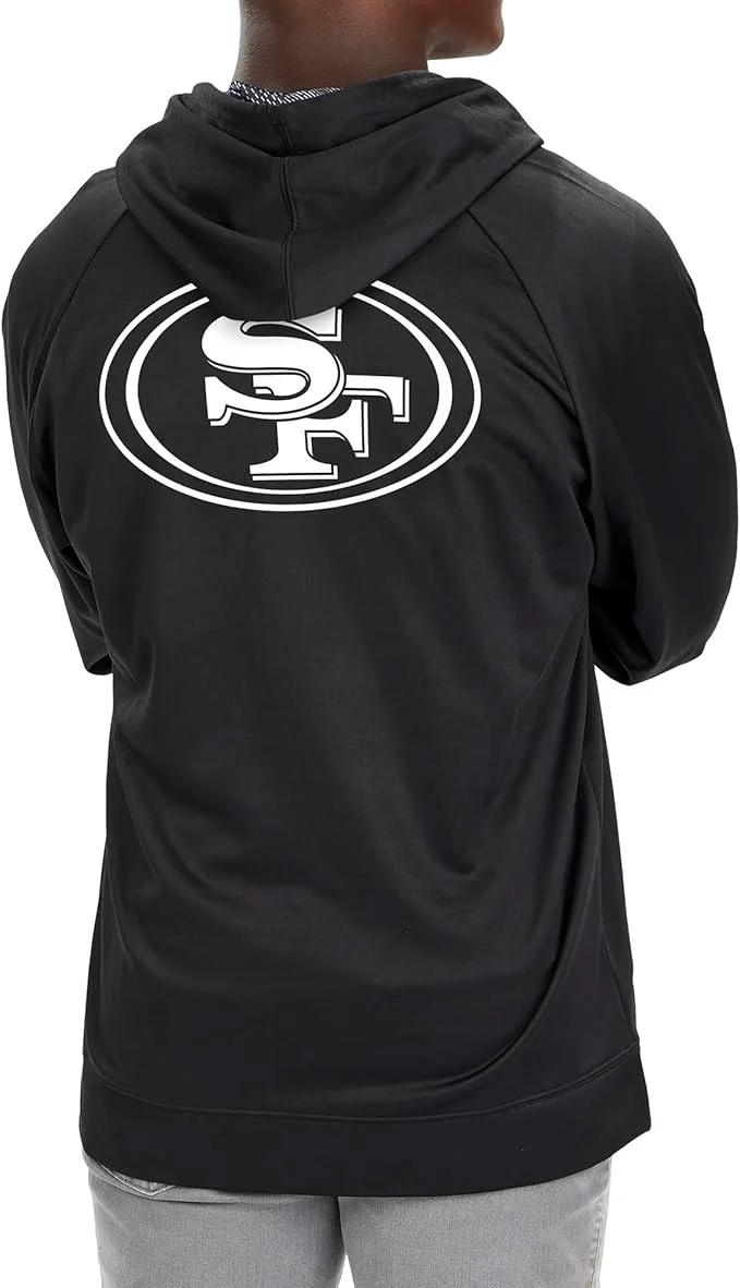 Zubaz NFL   Men's Established Viper Hood Liner Full Zip Raglan Hoodie, SAN FRANCISCO 49ERS - Image 3