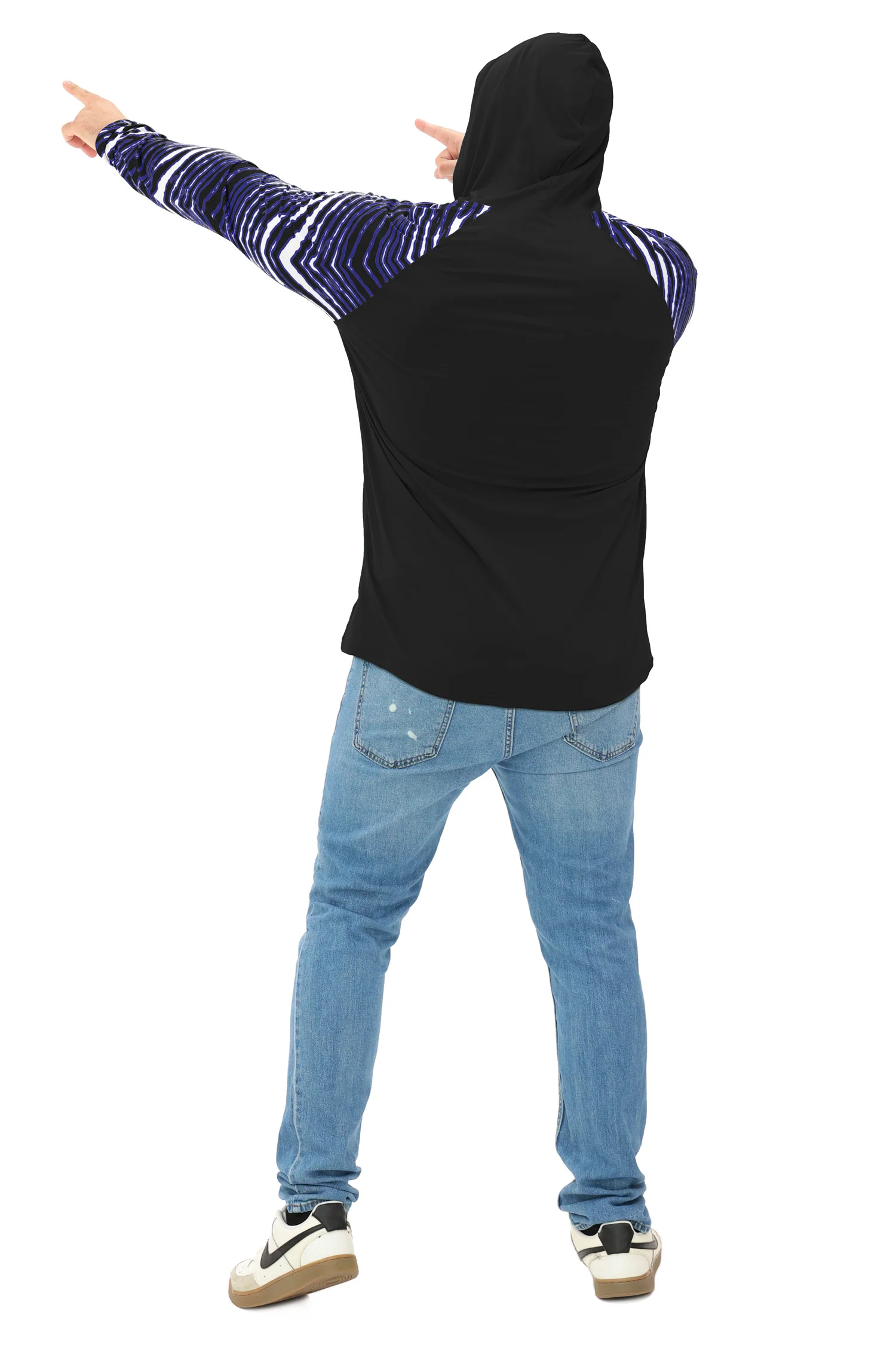 Zubaz NFL Men's Formation 3 Color Zebra Sleeves Lightweight Hoodie, BALTIMORE RAVENS - Image 4