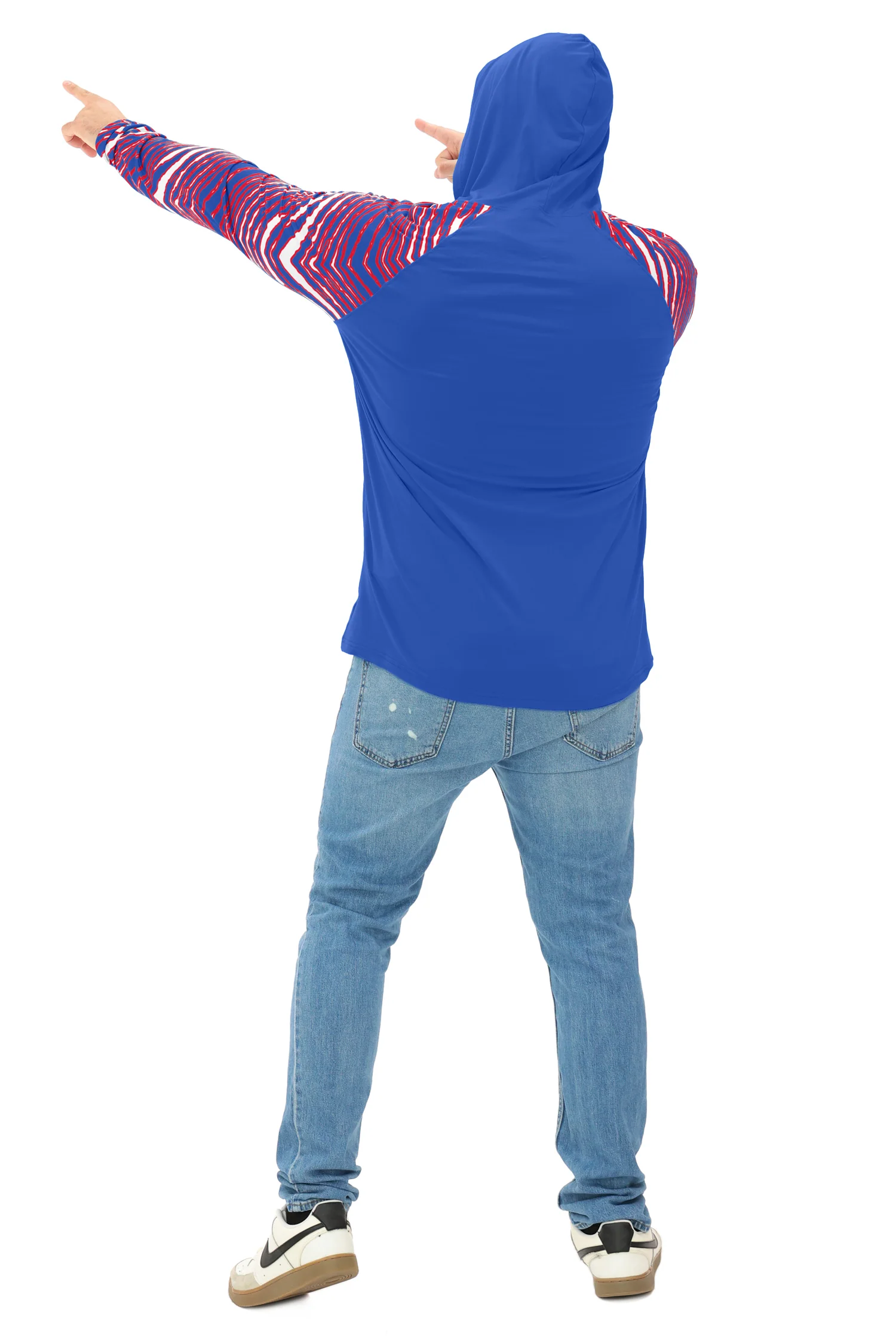 Zubaz NFL Men's Formation 3 Color Zebra Sleeves Lightweight Hoodie, BUFFALO BILLS - Image 32