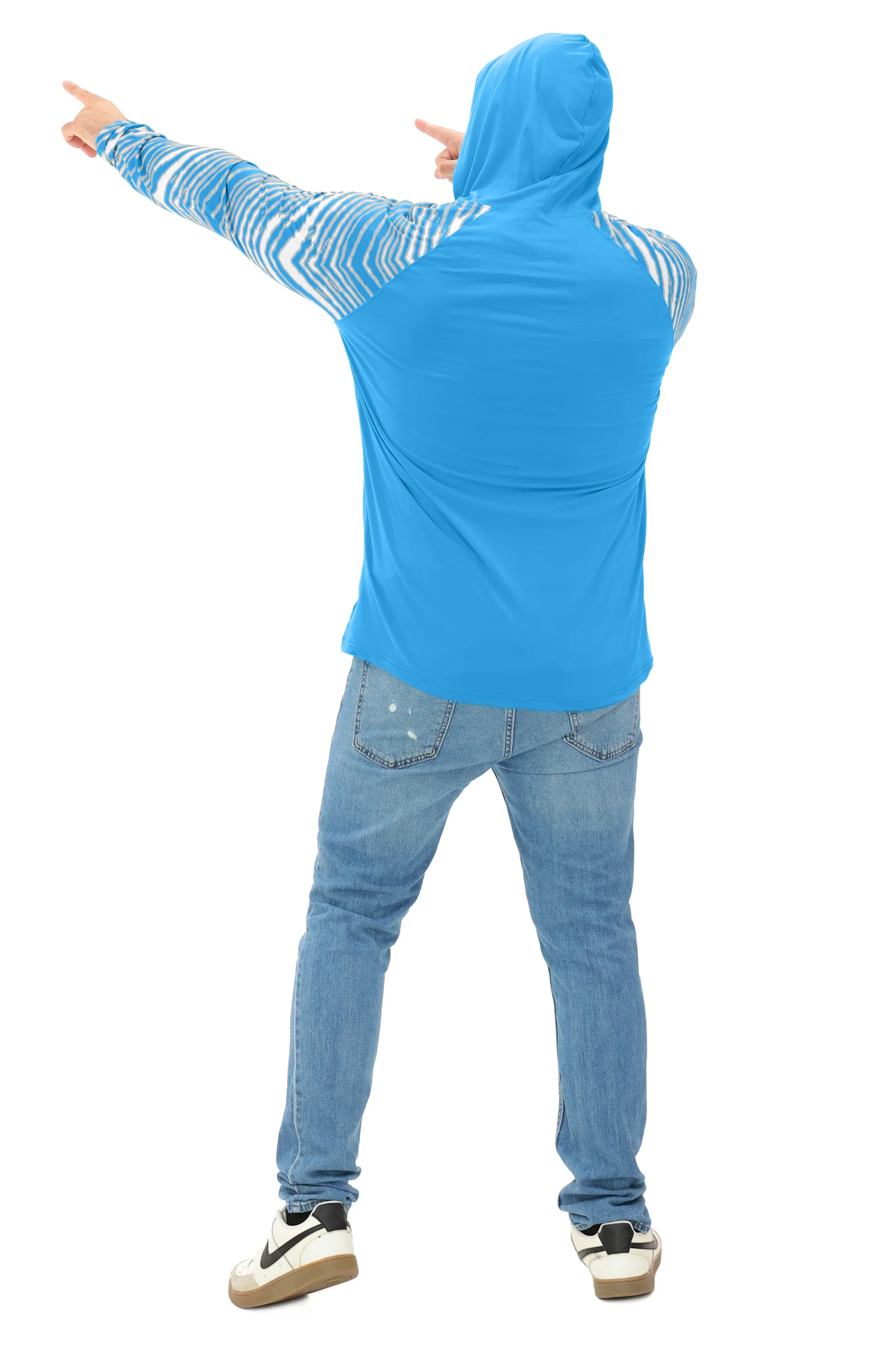 Zubaz NFL Men's Formation 3 Color Zebra Sleeves Lightweight Hoodie, DETROIT LIONS - Image 8