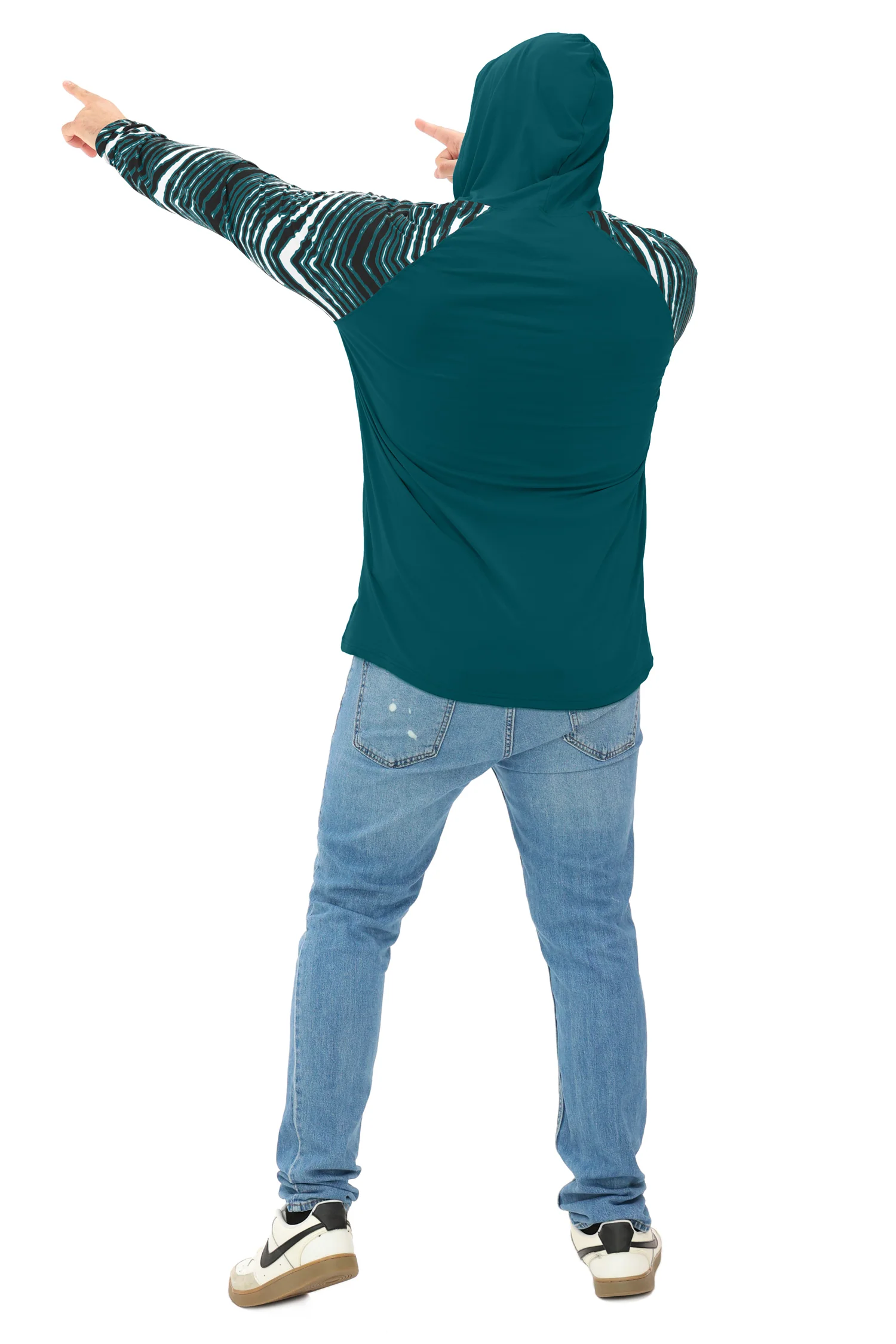 Zubaz NFL Men's Formation 3 Color Zebra Sleeves Lightweight Hoodie, PHILADELPHIA EAGLES - Image 24