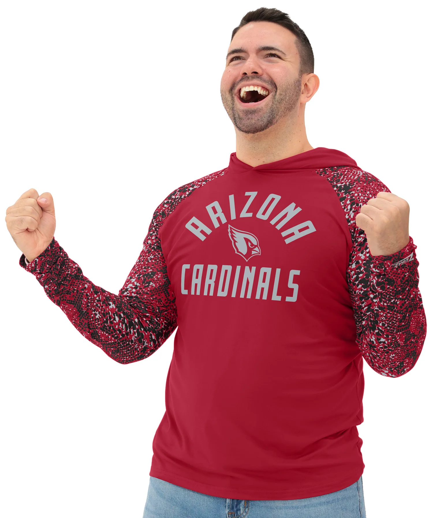 Zubaz NFL Men's Formation Post Sleeves Lightweight Hoodie, ARIZONA CARDINALS - Image 11