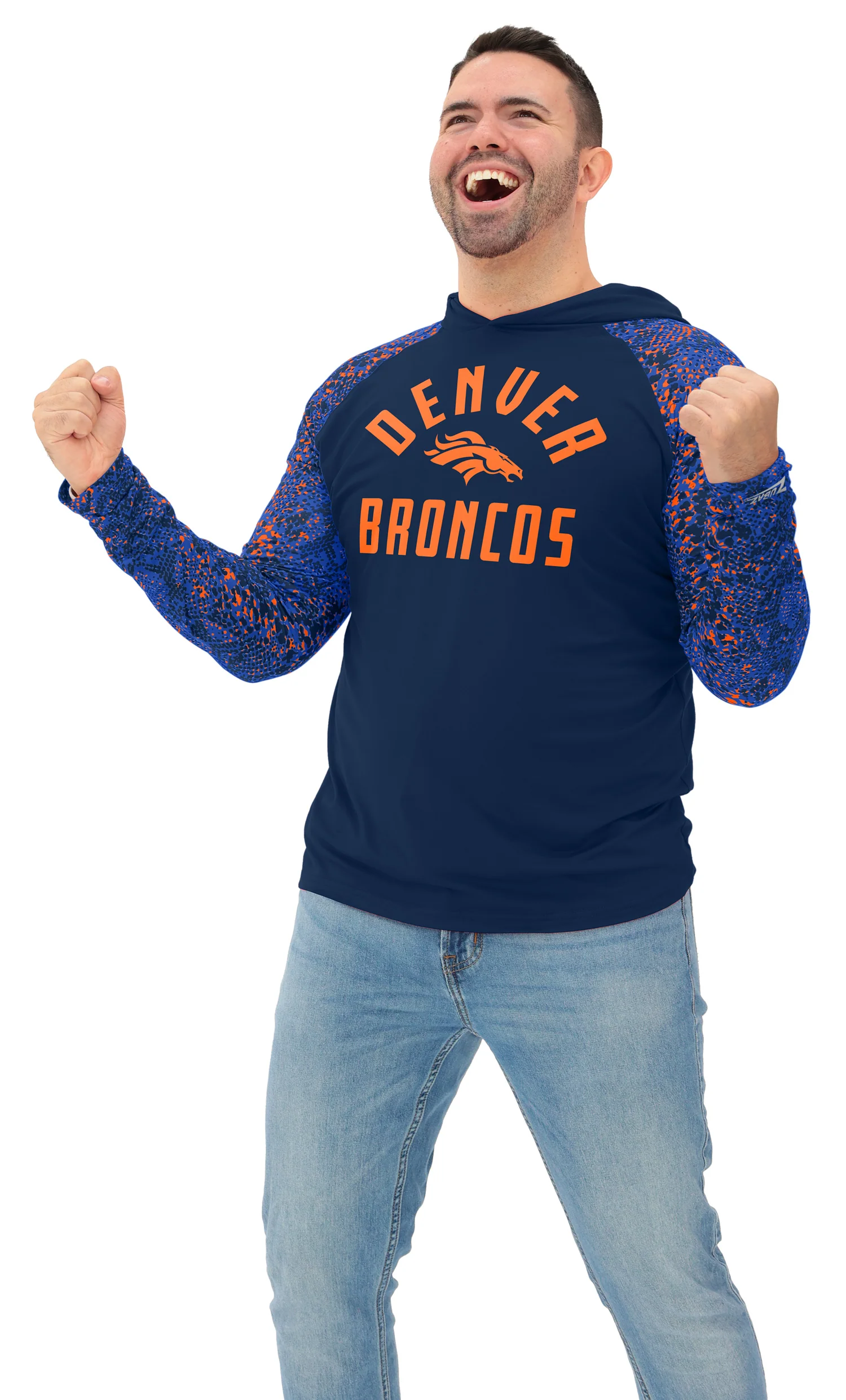Zubaz NFL Men's Formation Post Sleeves Lightweight Hoodie, DENVER BRONCOS - Image 24