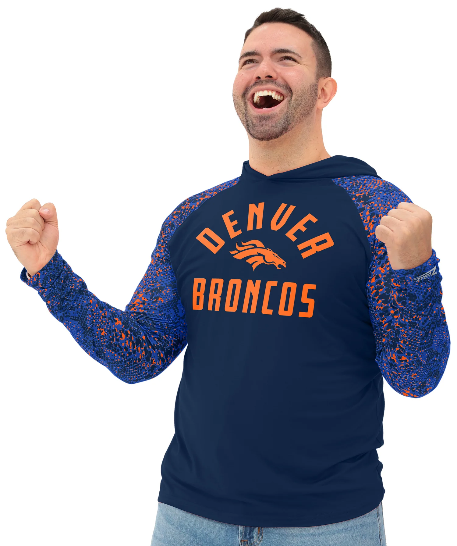 Zubaz NFL Men's Formation Post Sleeves Lightweight Hoodie, DENVER BRONCOS - Image 26