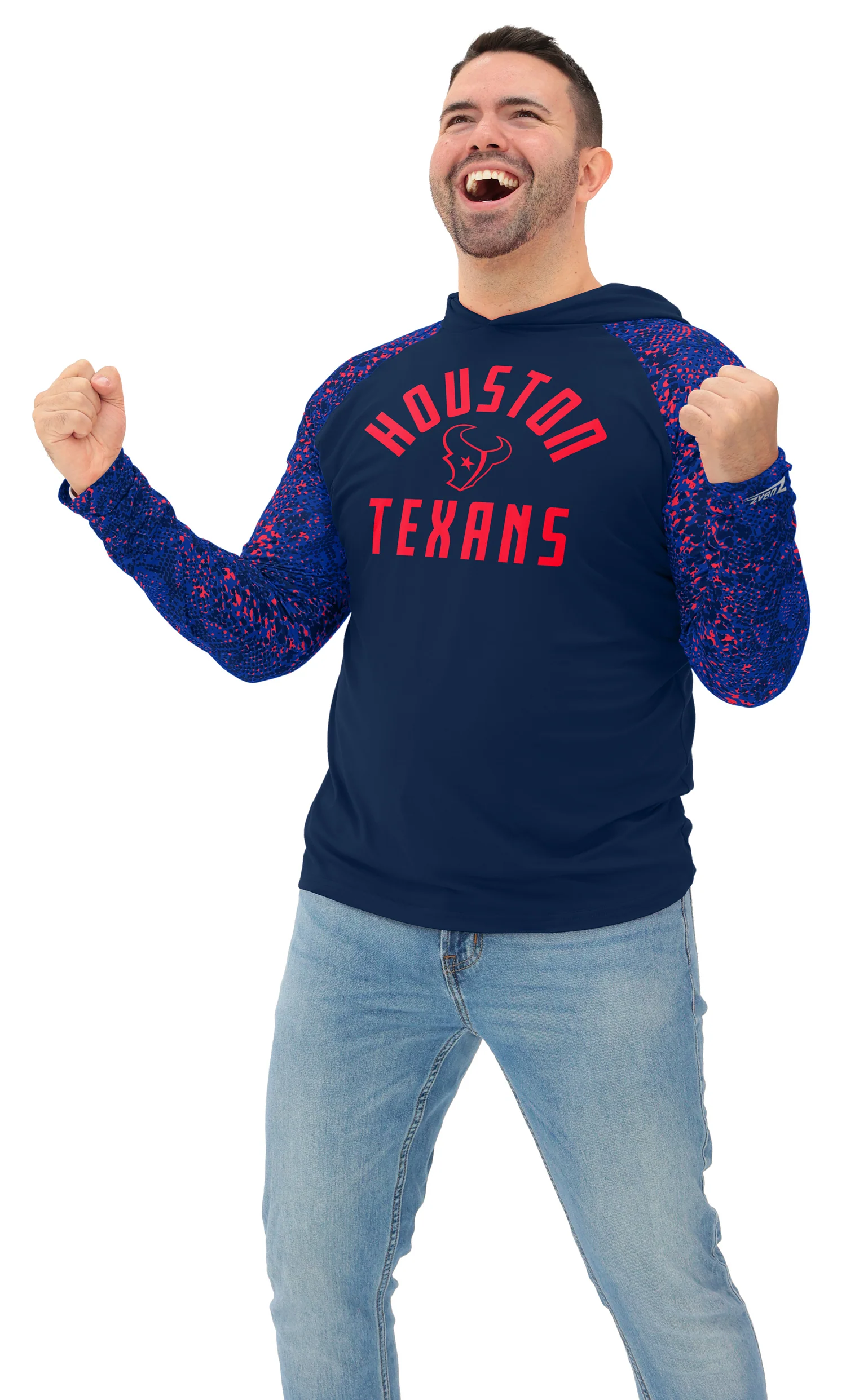 Zubaz NFL Men's Formation Post Sleeves Lightweight Hoodie, HOUSTON TEXANS - Image 17