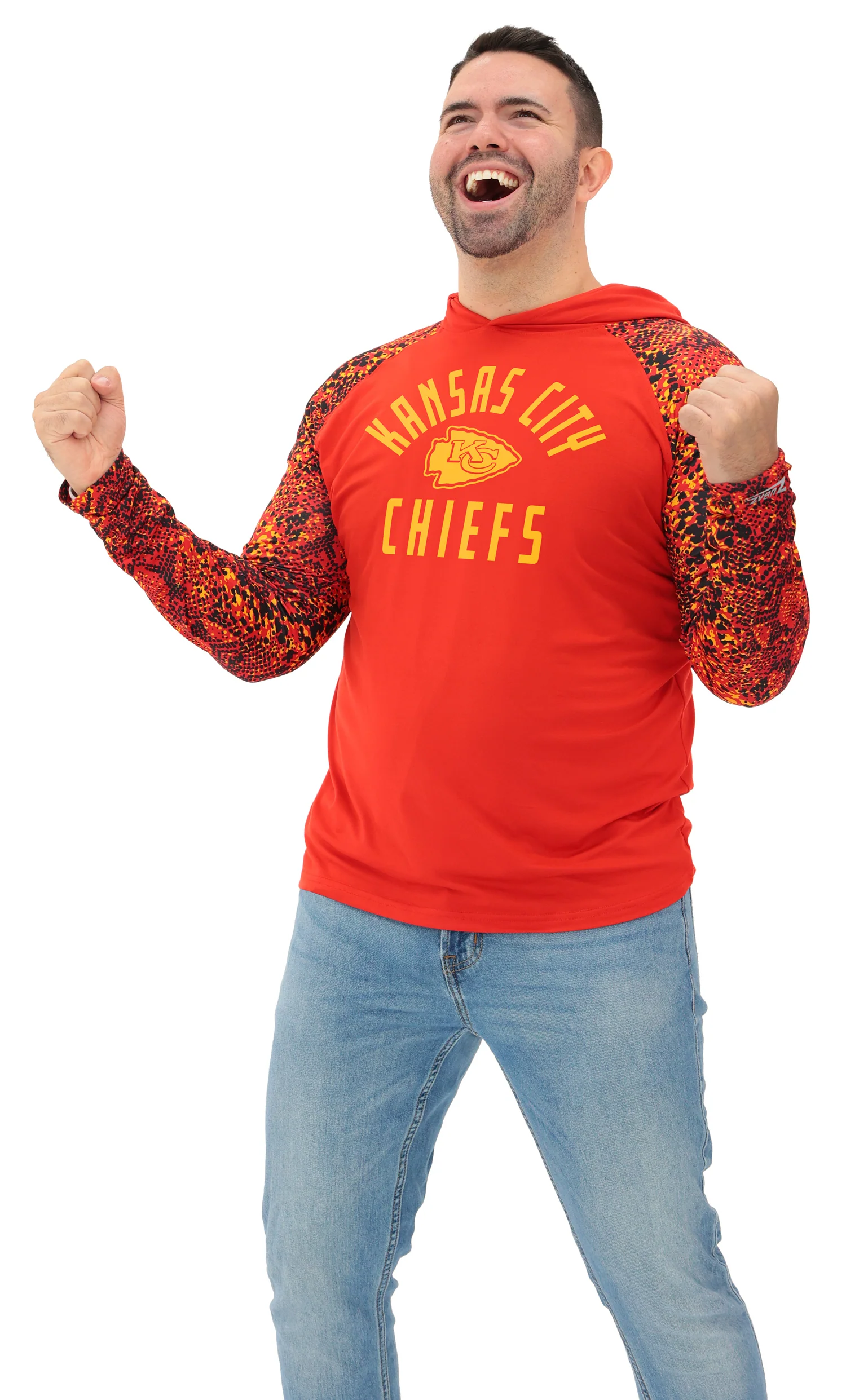 Zubaz NFL Men's Formation Post Sleeves Lightweight Hoodie, KANSAS CITY CHIEFS - Image 14