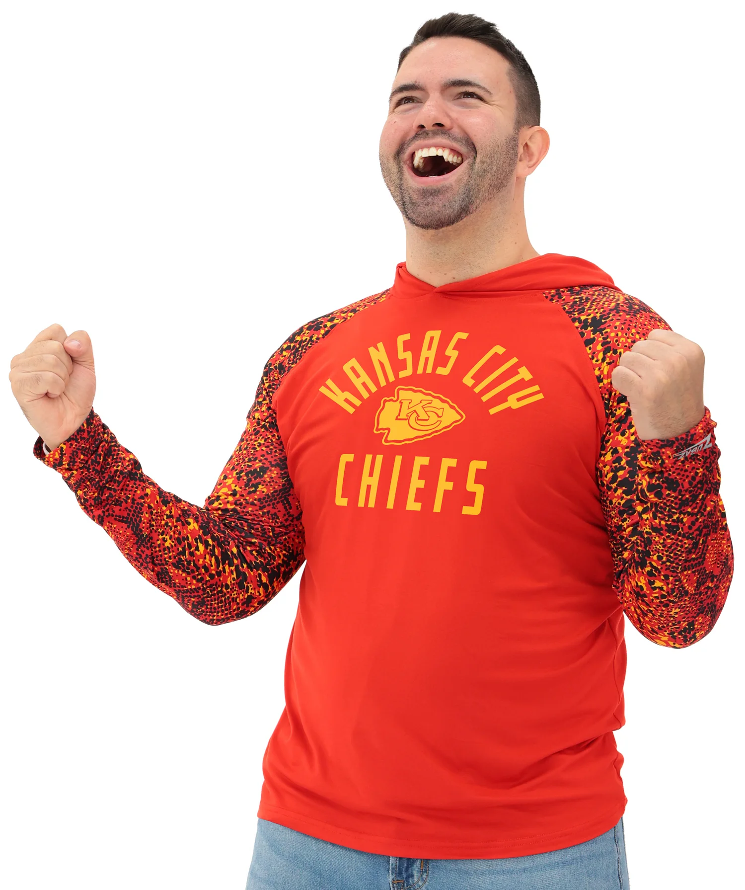 Zubaz NFL Men's Formation Post Sleeves Lightweight Hoodie, KANSAS CITY CHIEFS - Image 16