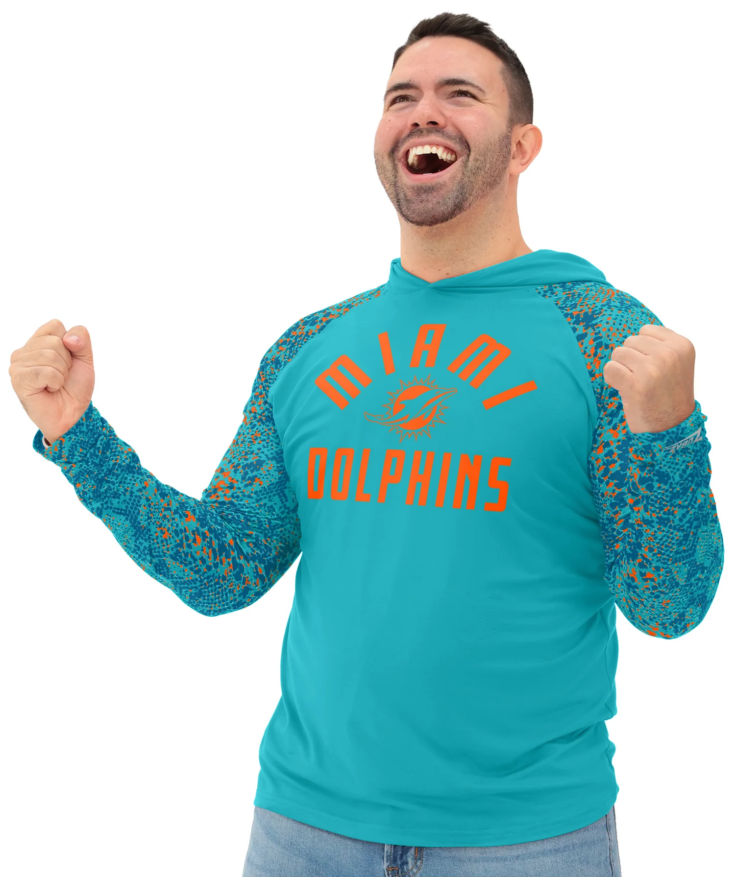 Zubaz NFL Men's Formation Post Sleeves Lightweight Hoodie, MIAMI DOLPHINS - Image 19