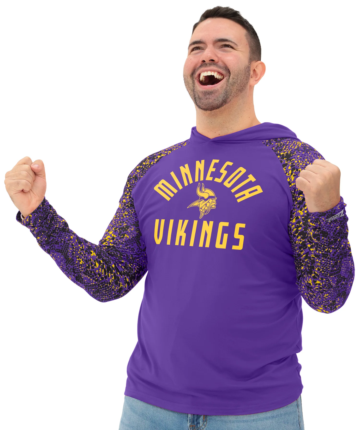 Zubaz NFL Men's Formation Post Sleeves Lightweight Hoodie, MINNESOTA VIKINGS - Image 25