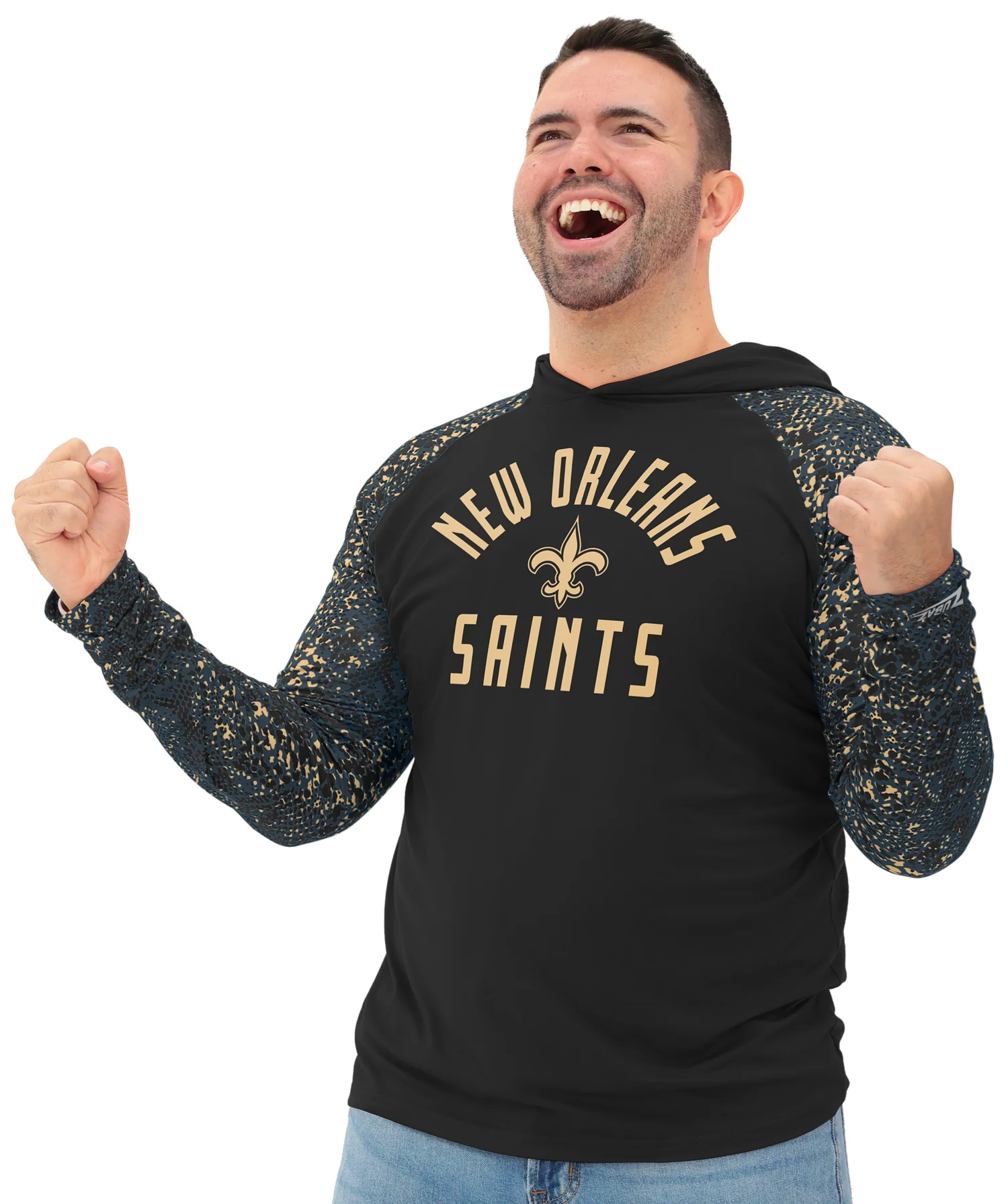 Zubaz NFL Men's Formation Post Sleeves Lightweight Hoodie, NEW ORLEANS SAINTS - Image 22