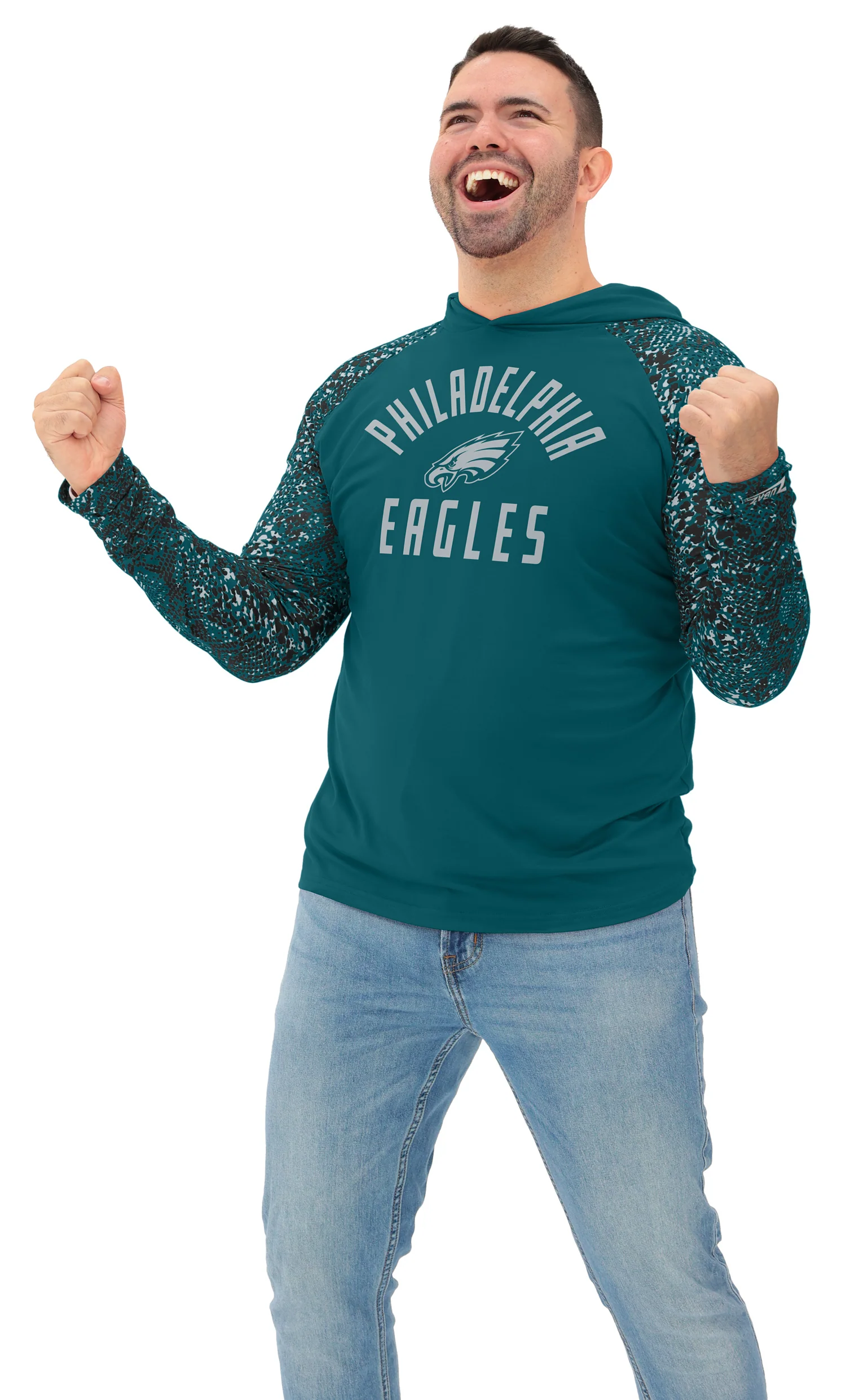 Zubaz NFL Men's Formation Post Sleeves Lightweight Hoodie, PHILADELPHIA EAGLES - Image 20