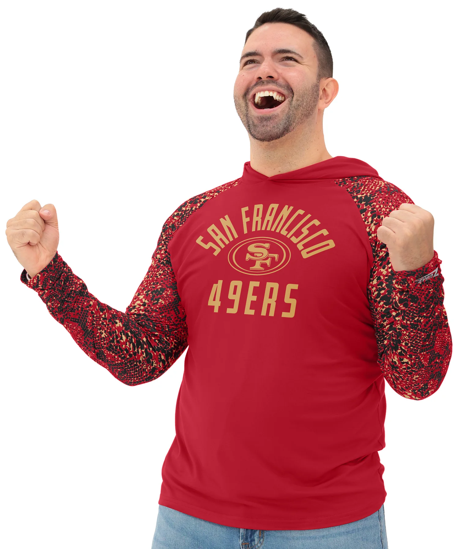 Zubaz NFL  Men's Formation Post Sleeves Lightweight Hoodie, SAN FRANCISCO 49ERS - Image 26