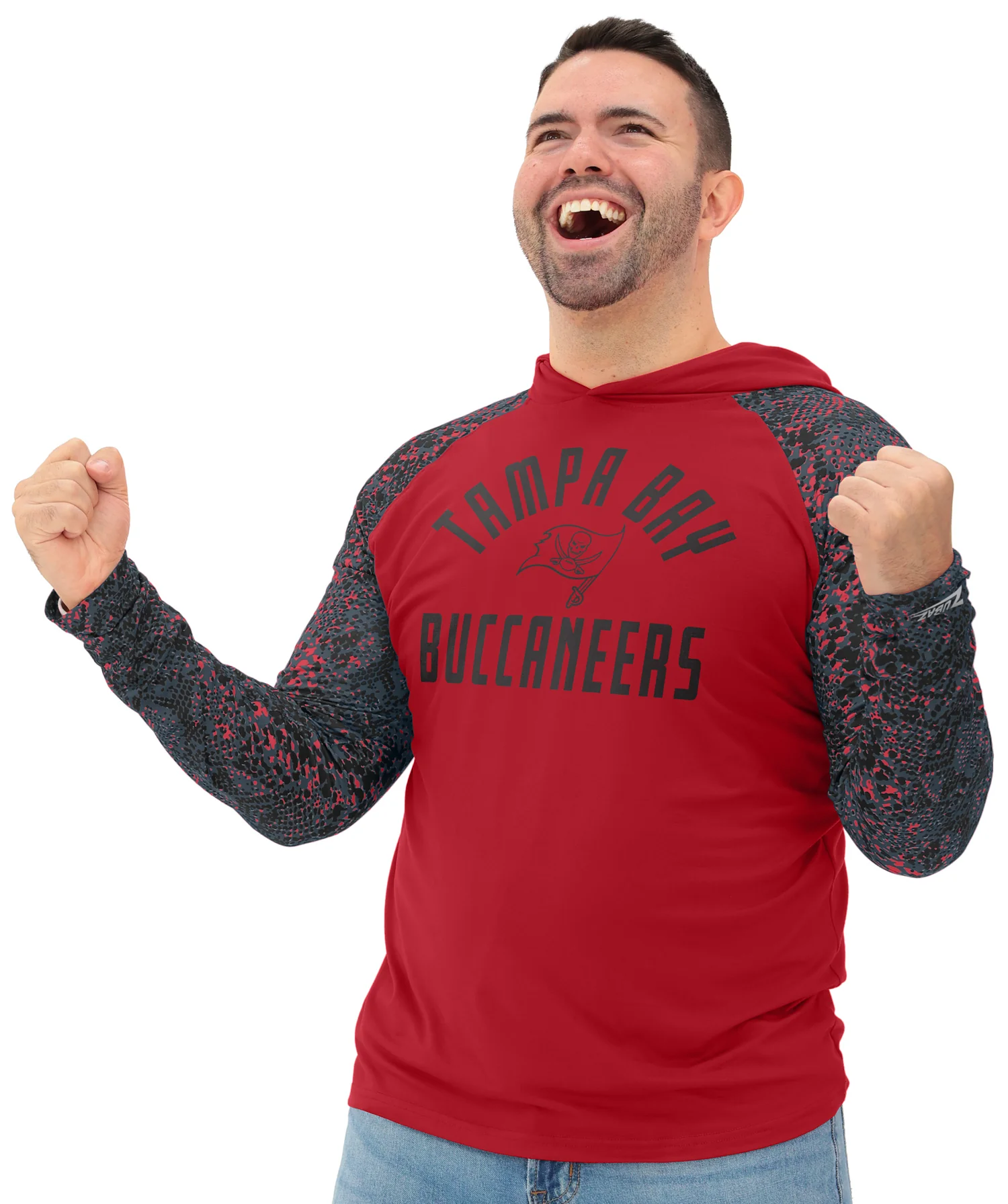 Zubaz NFL Men's Formation Post Sleeves Lightweight Hoodie, TAMPA BAY BUCCANEERS - Image 11