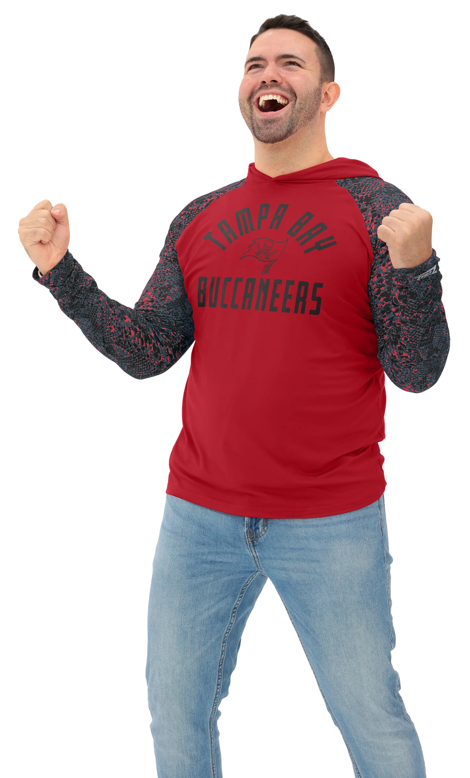 Zubaz NFL Men's Formation Post Sleeves Lightweight Hoodie, TAMPA BAY BUCCANEERS - Image 9
