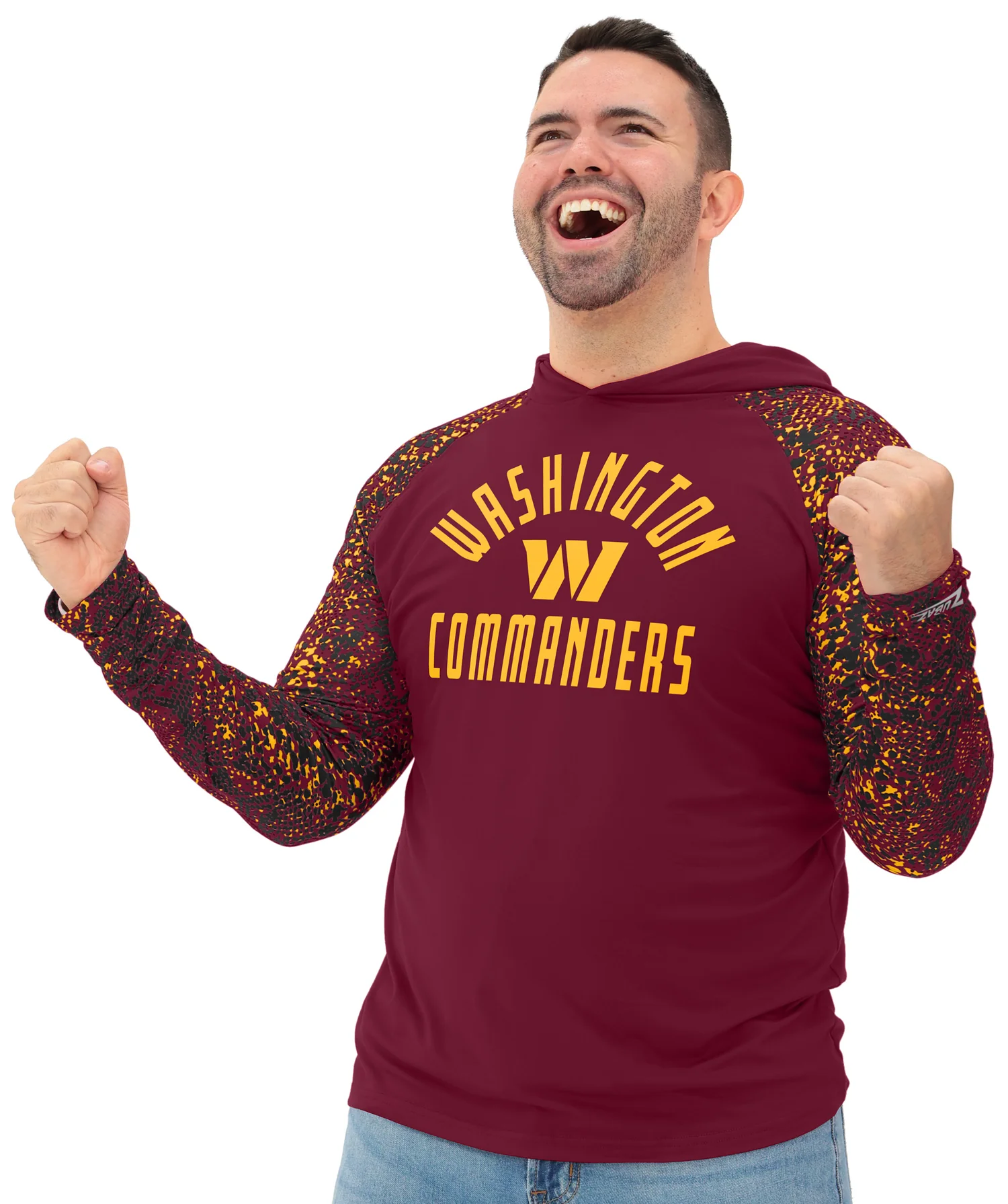 Zubaz NFL Men's Formation Post Sleeves Lightweight Hoodie, WASHINGTON COMMANDERS - Image 23