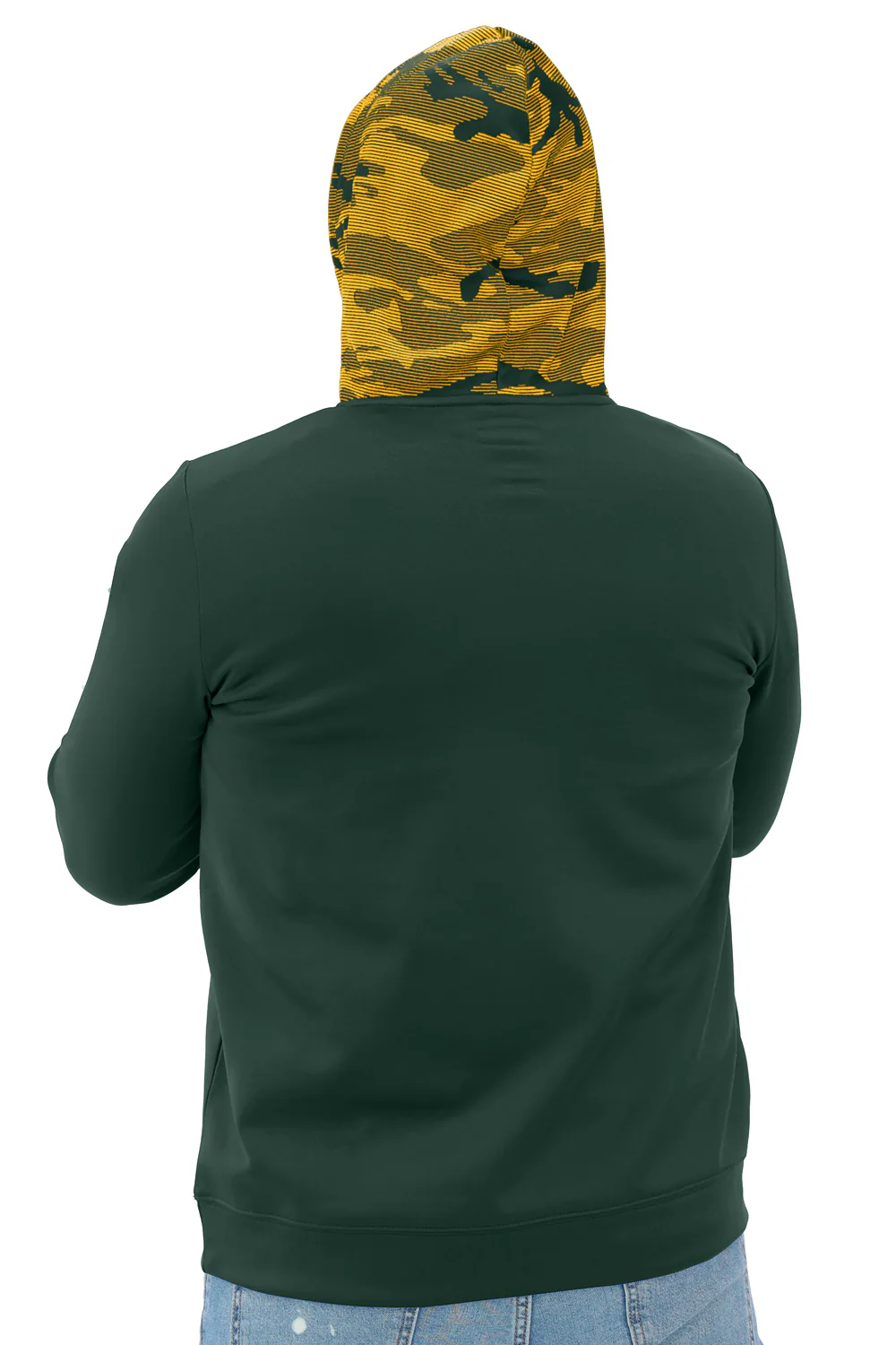 Zubaz NFL Men's Front and Sleeve Print Camo Line Hood Hoodie, GREEN BAY PACKERS - Image 7