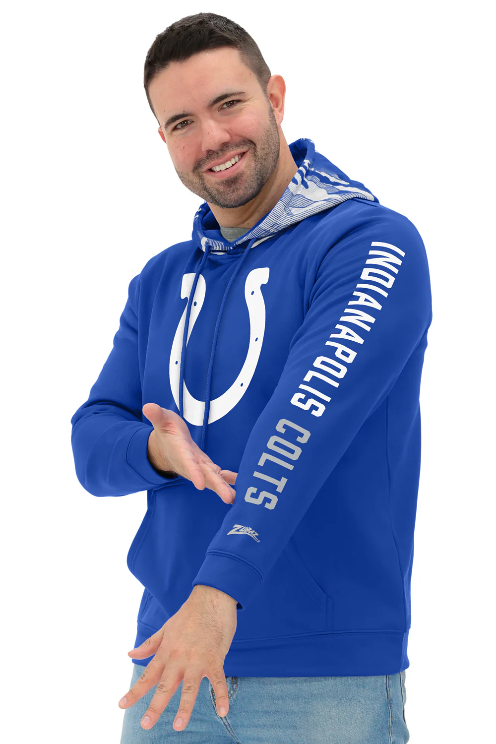 Zubaz NFL Men's Front and Sleeve Print Camo Line Hood Hoodie, INDIANAPOLIS COLTS - Image 22