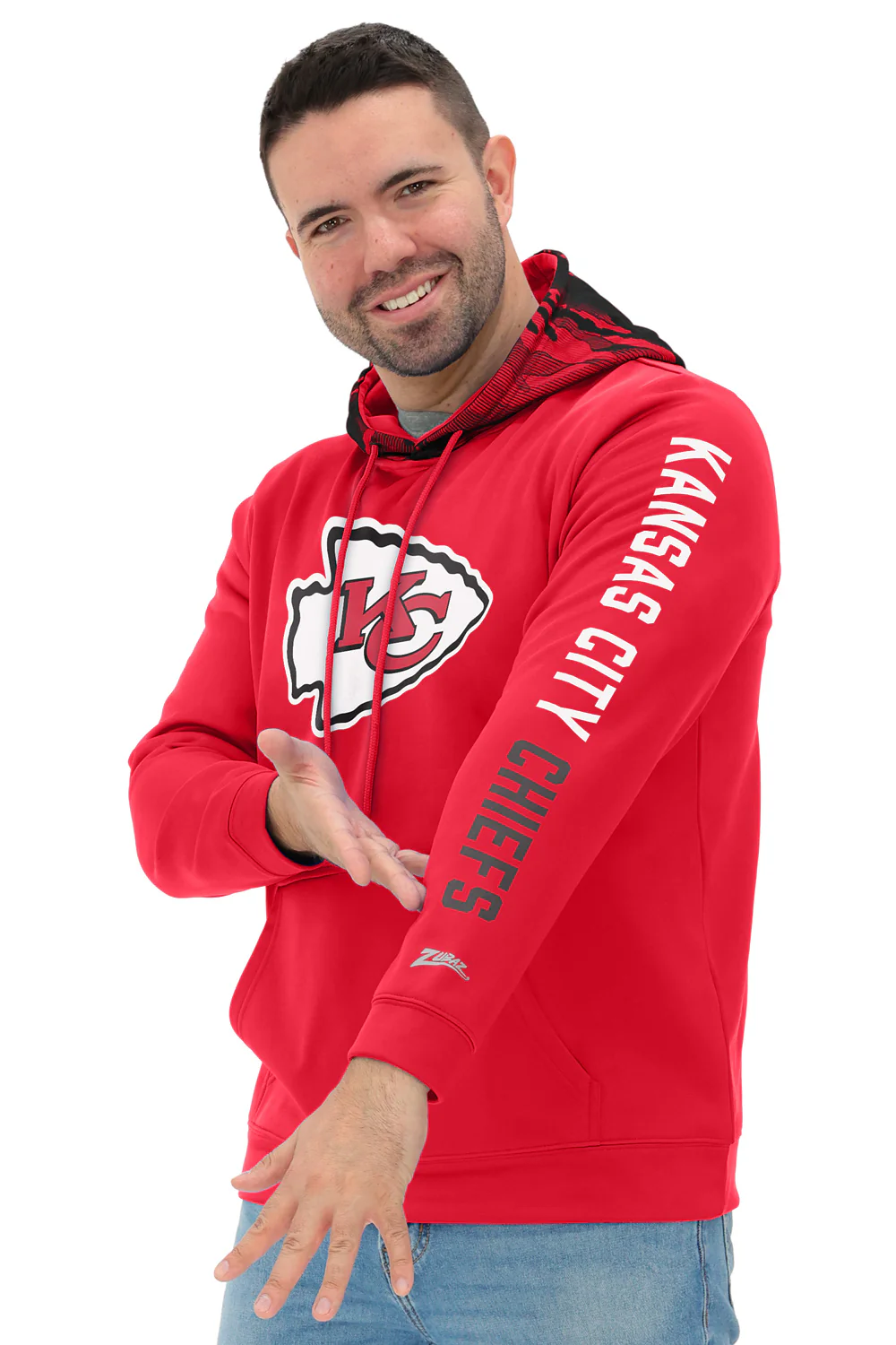 Zubaz NFL Men's Front and Sleeve Print Camo Line Hood Hoodie, KANSAS CITY CHIEFS - Image 10