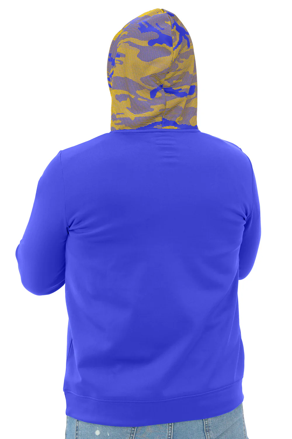 Zubaz NFL Men's Front and Sleeve Print Camo Line Hood Hoodie, LOS ANGELES RAMS - Image 3