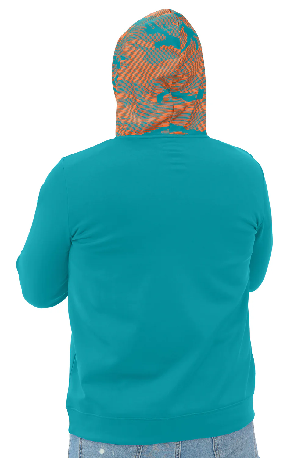 Zubaz NFL Men's Front and Sleeve Print Camo Line Hood Hoodie, MIAMI DOLPHINS - Image 15