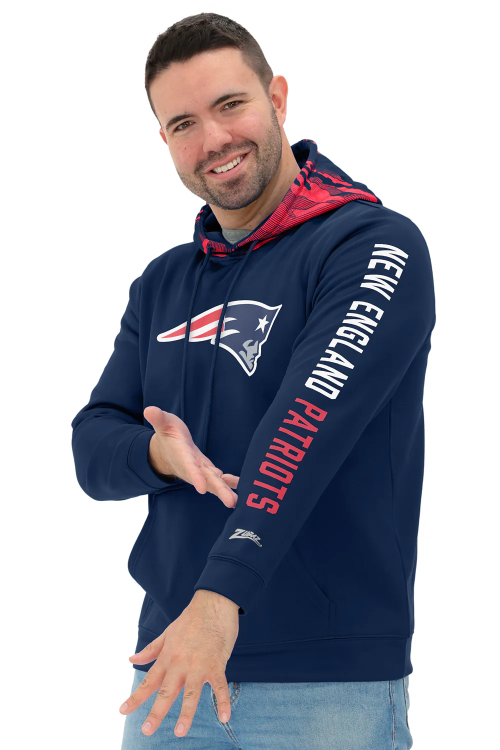 Zubaz NFL Men's Front and Sleeve Print Camo Line Hood Hoodie, NEW ENGLAND PATRIOTS - Image 22