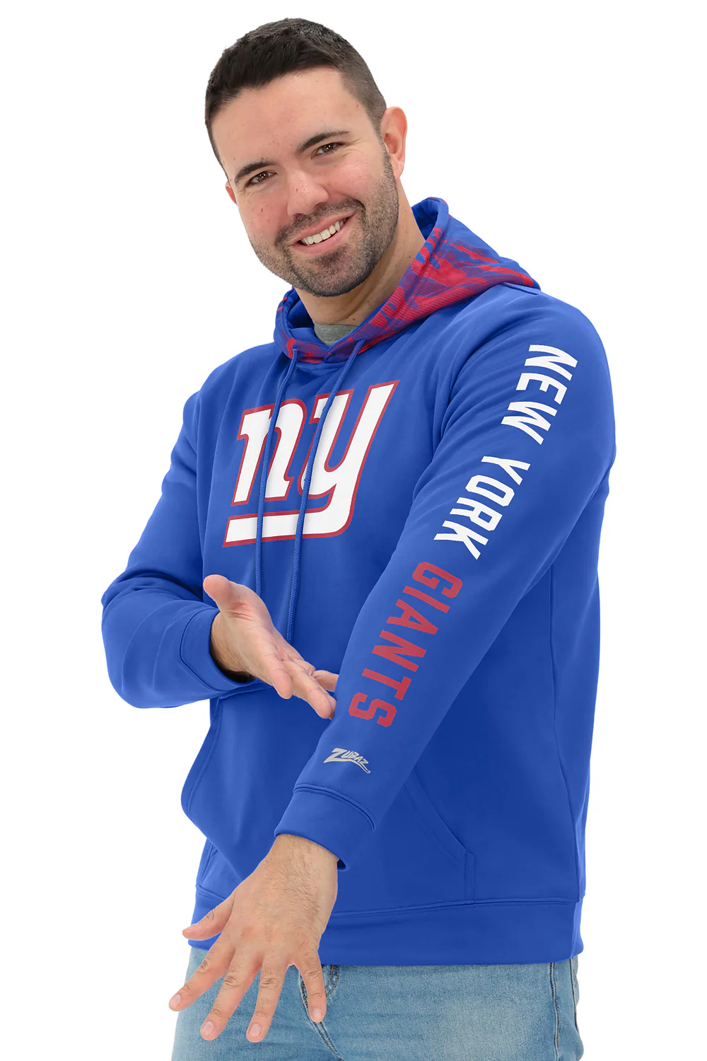 Zubaz NFL Men's Front and Sleeve Print Camo Line Hood Hoodie, NEW YORK GIANTS - Image 18