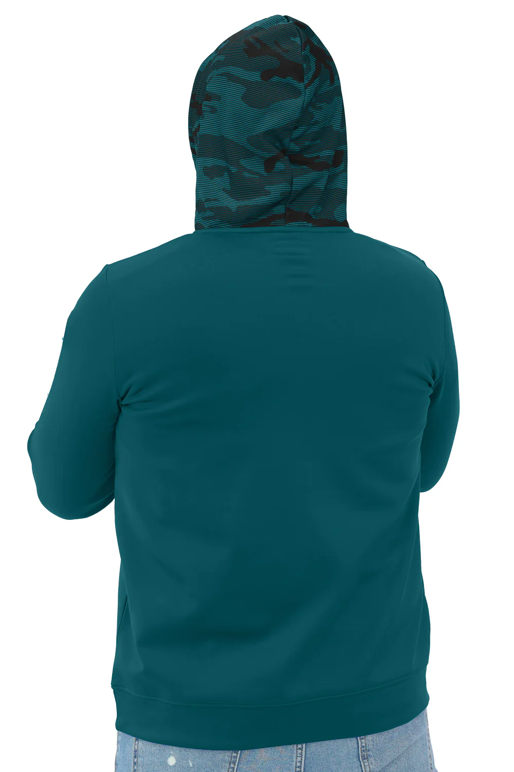 Zubaz NFL Men's Front and Sleeve Print Camo Line Hood Hoodie, PHILADELPHIA EAGLES - Image 11