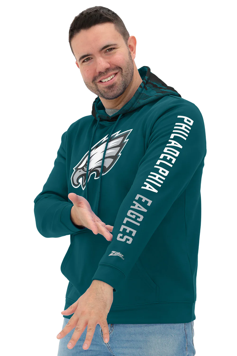 Zubaz NFL Men's Front and Sleeve Print Camo Line Hood Hoodie, PHILADELPHIA EAGLES - Image 26