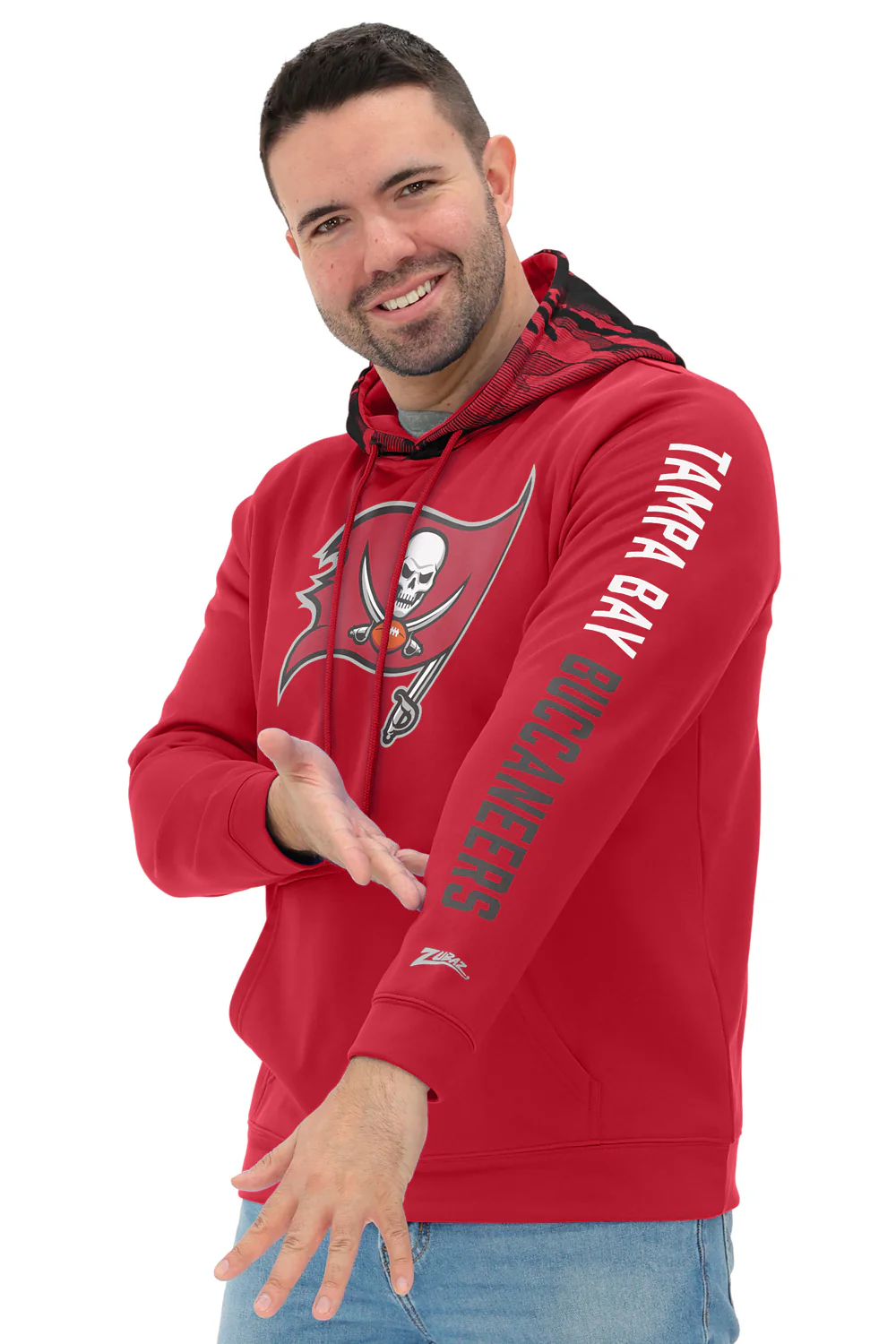 Zubaz NFL Men's Front and Sleeve Print Camo Line Hood Hoodie, TAMPA BAY BUCCANEERS - Image 17